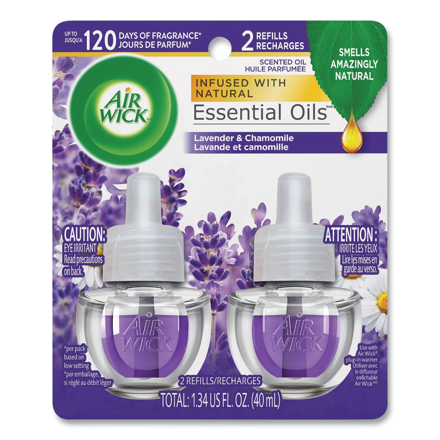 Scented Oil Refill, Lavender and Chamomile, 0.67 oz, 2/Pack, 6 Packs/Carton -