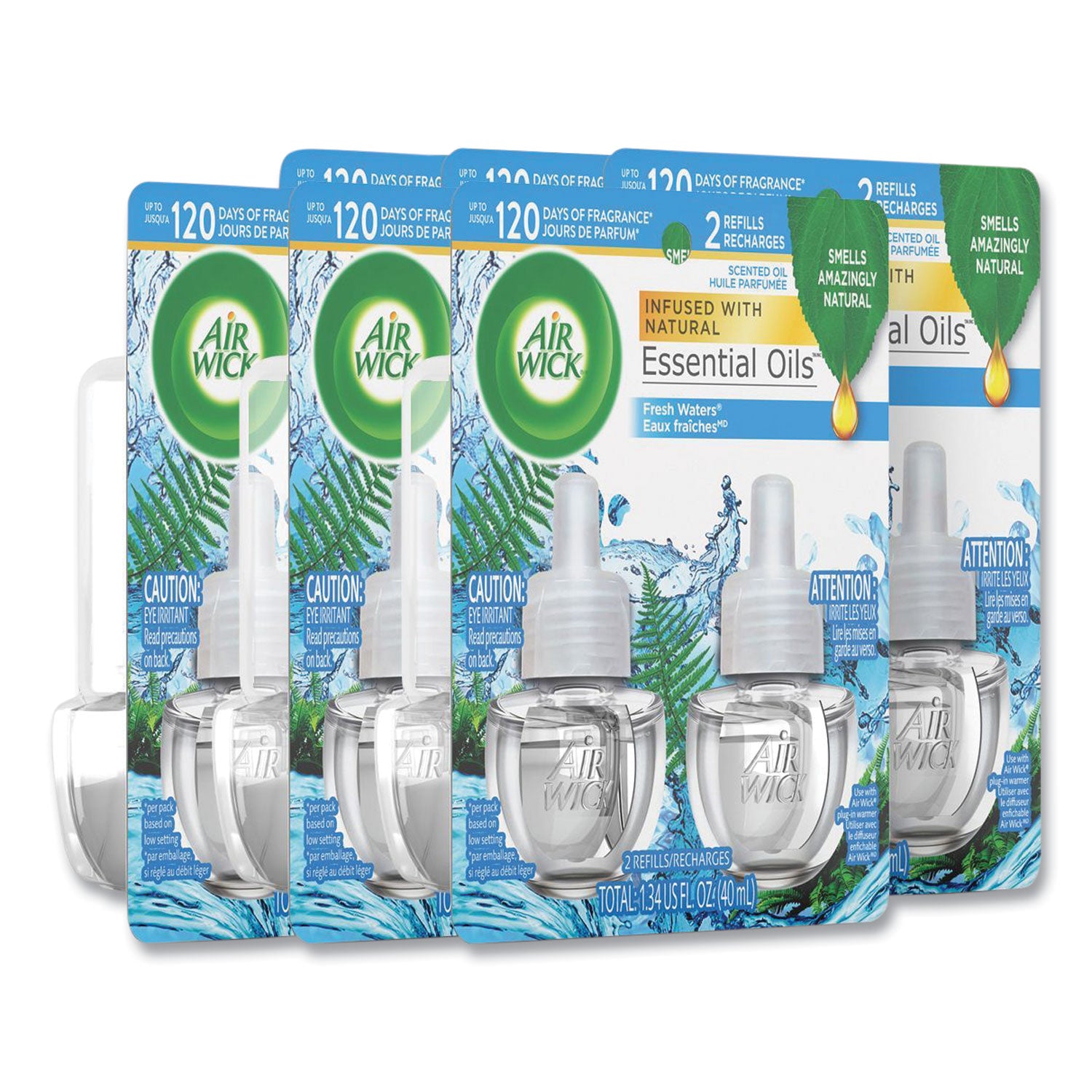 Scented Oil Refill, Fresh Waters, 0.67 oz, 2/Pack, 6 Pack/Carton -
