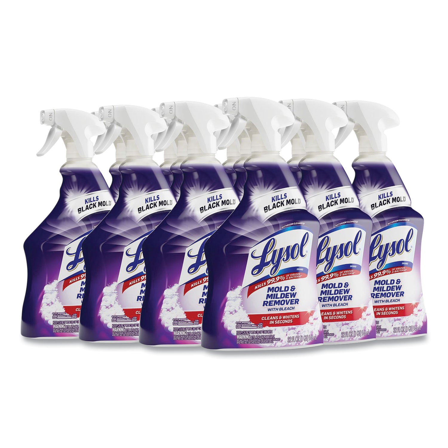 Mold and Mildew Remover with Bleach, 32 oz Spray Bottle, 12/Carton -