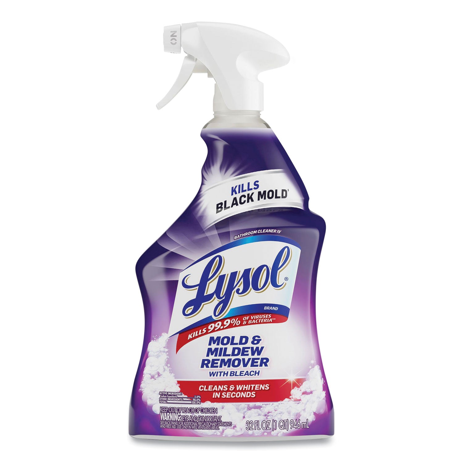 Mold and Mildew Remover with Bleach, Ready to Use, 32 oz Spray Bottle -