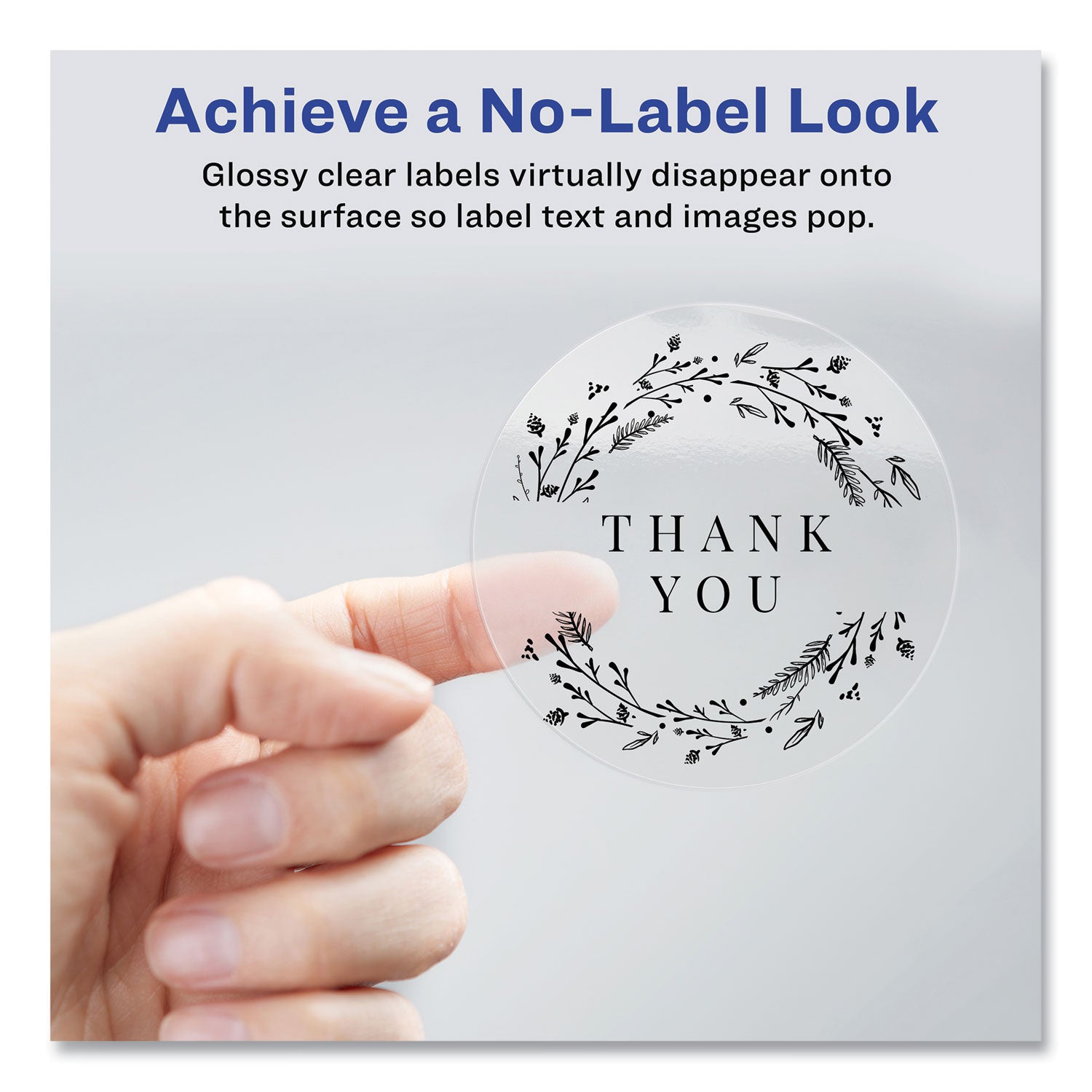 Round Print-to-the Edge Labels with Sure Feed and Easy Peel, 2" dia, Glossy Clear, 120/PK -
