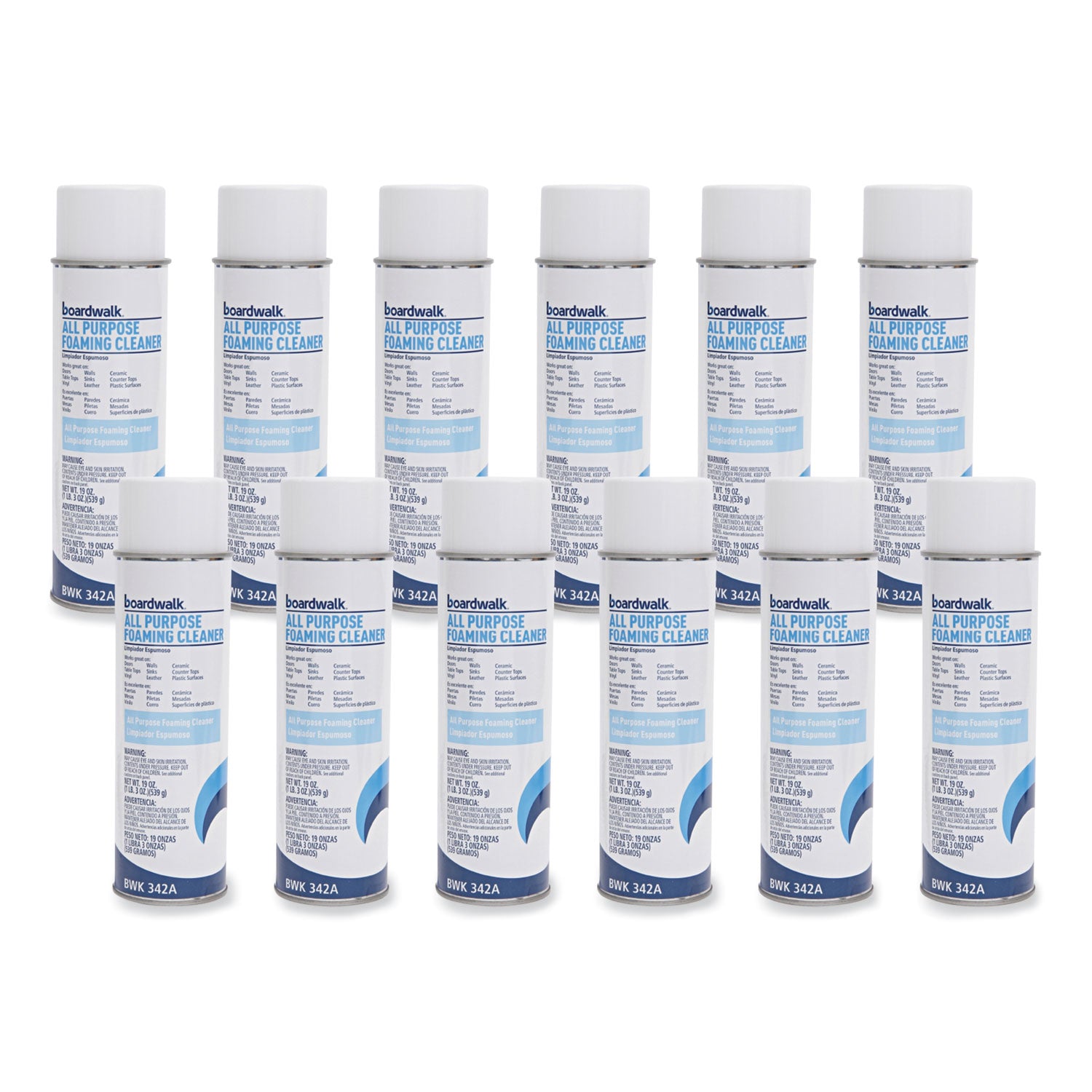 All-Purpose Foaming Cleaner w/Ammonia, 19 oz Aerosol Spray, 12/Carton -