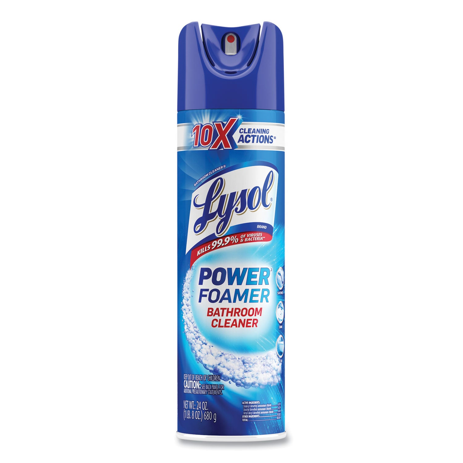 Power Foam Bathroom Cleaner, 24 oz Aerosol Spray -