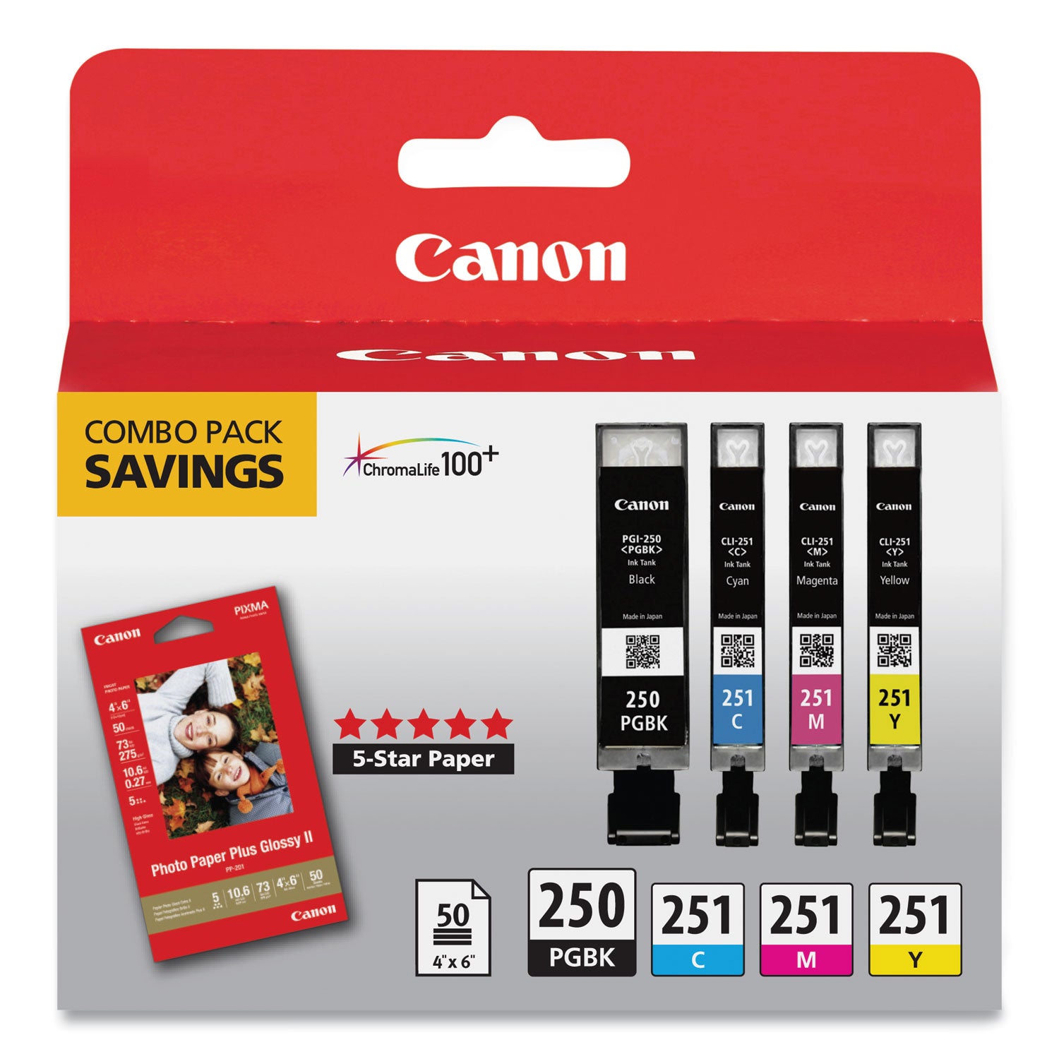 6497b004-pgi-250-cli-251-ink-paper-combo-black-cyan-magenta-yellow_cnm6497b004 - 1
