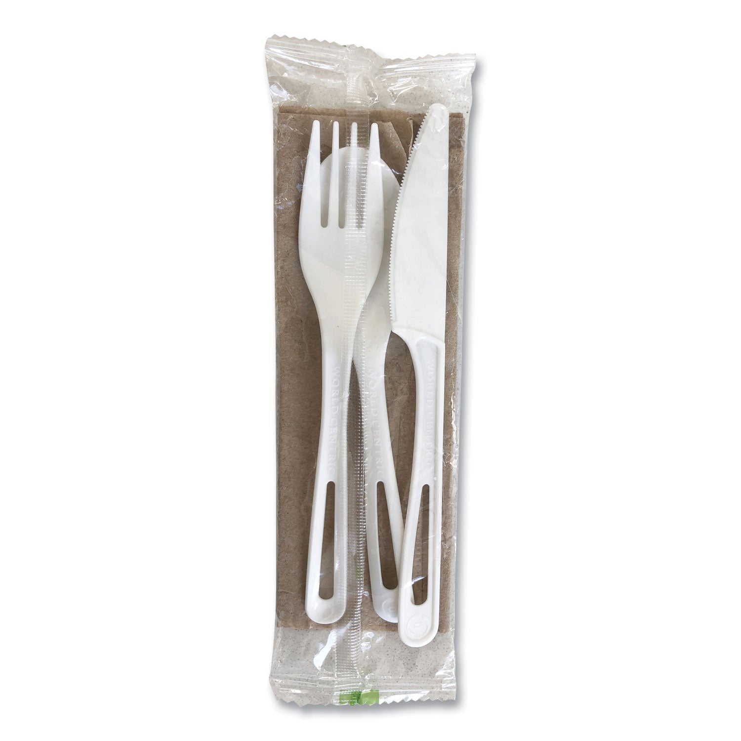 TPLA Compostable Cutlery, Fork/Knife/Spoon/Napkin, White, 250/Carton - 1
