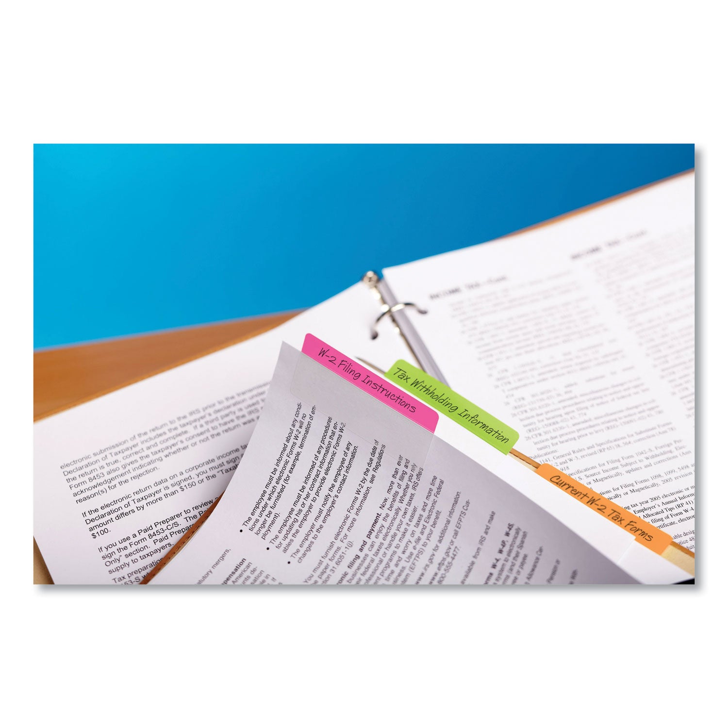 Solid Color Tabs, 1/5-Cut, Assorted Pastel Colors, 2" Wide, 24/Pack -