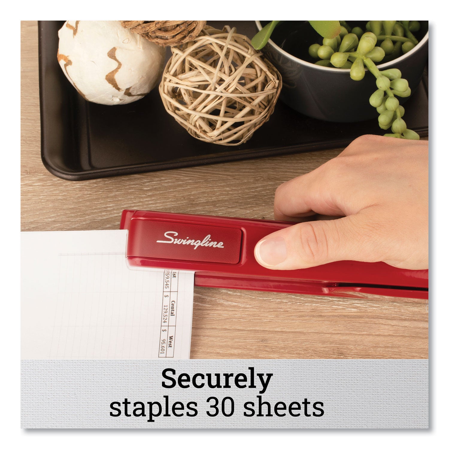 747 Classic Full Strip Stapler, 30-Sheet Capacity, Lipstick Red -