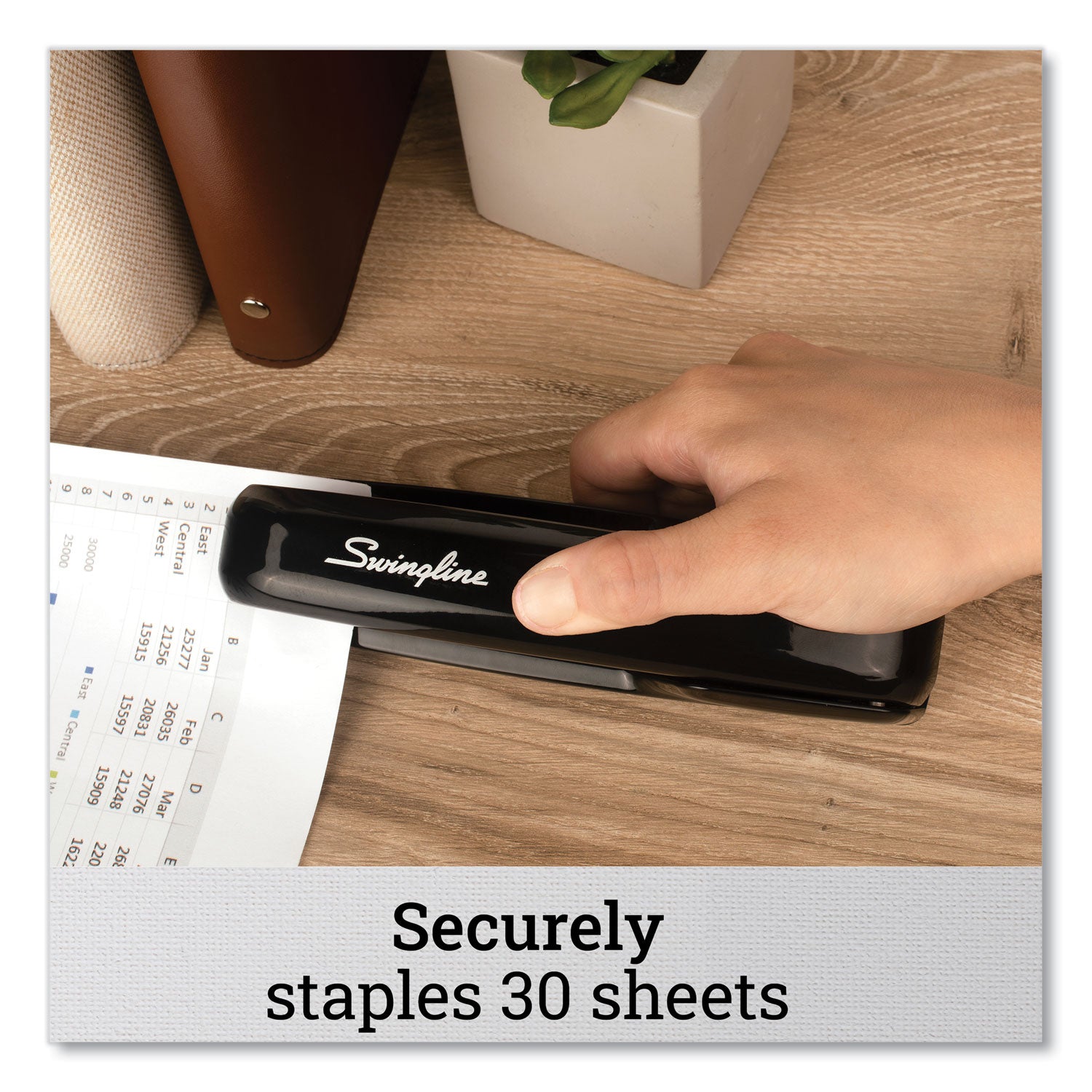 747 Business Full Strip Desk Stapler, 30-Sheet Capacity, Black -