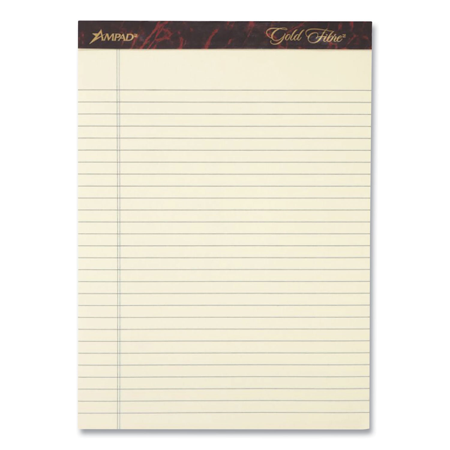 Gold Fibre Writing Pads, Narrow Rule, 50 Canary-Yellow 5 x 8 Sheets, 4/Pack -