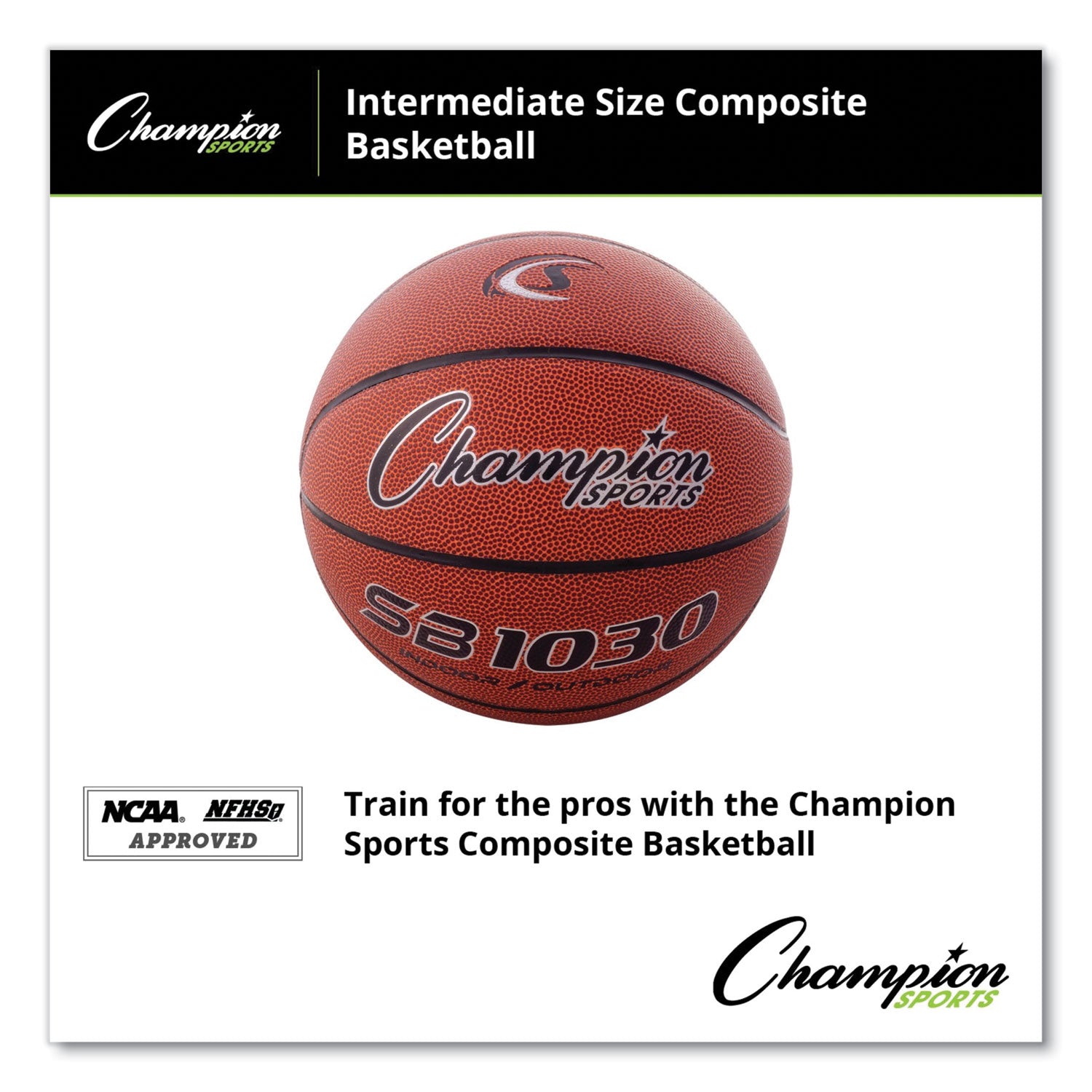 Composite Basketball, Official Intermediate Size, Brown -