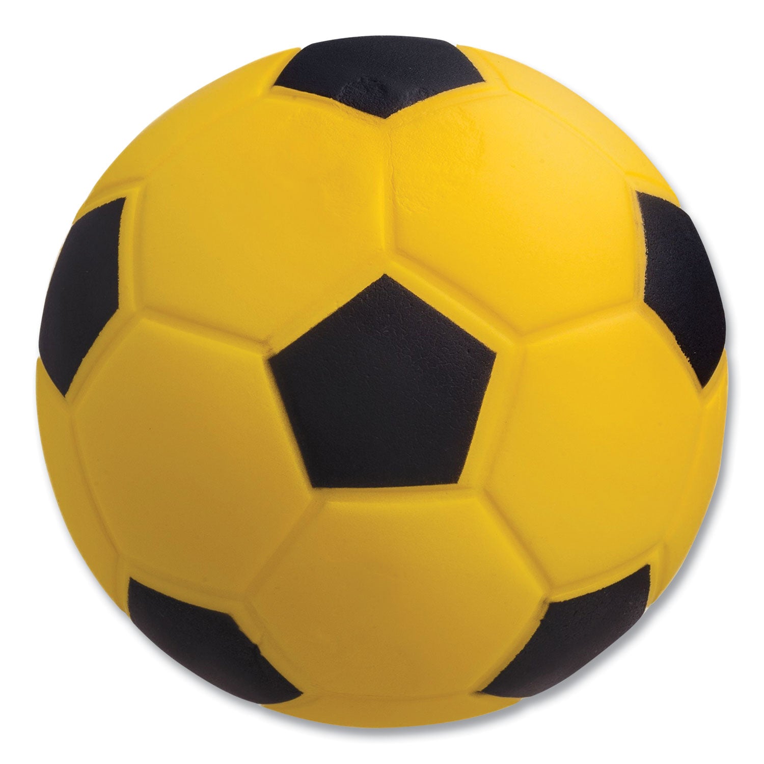 Coated Foam Sport Ball, For Soccer, Playground Size, Yellow -