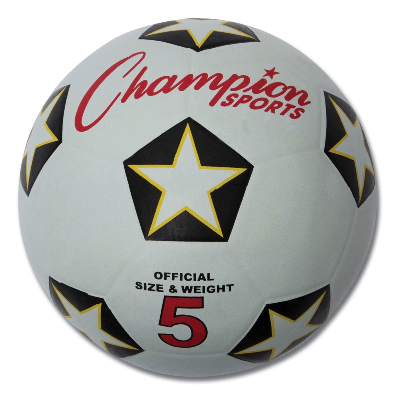 Rubber Sports Ball, For Soccer, No. 5 Size, White/Black -