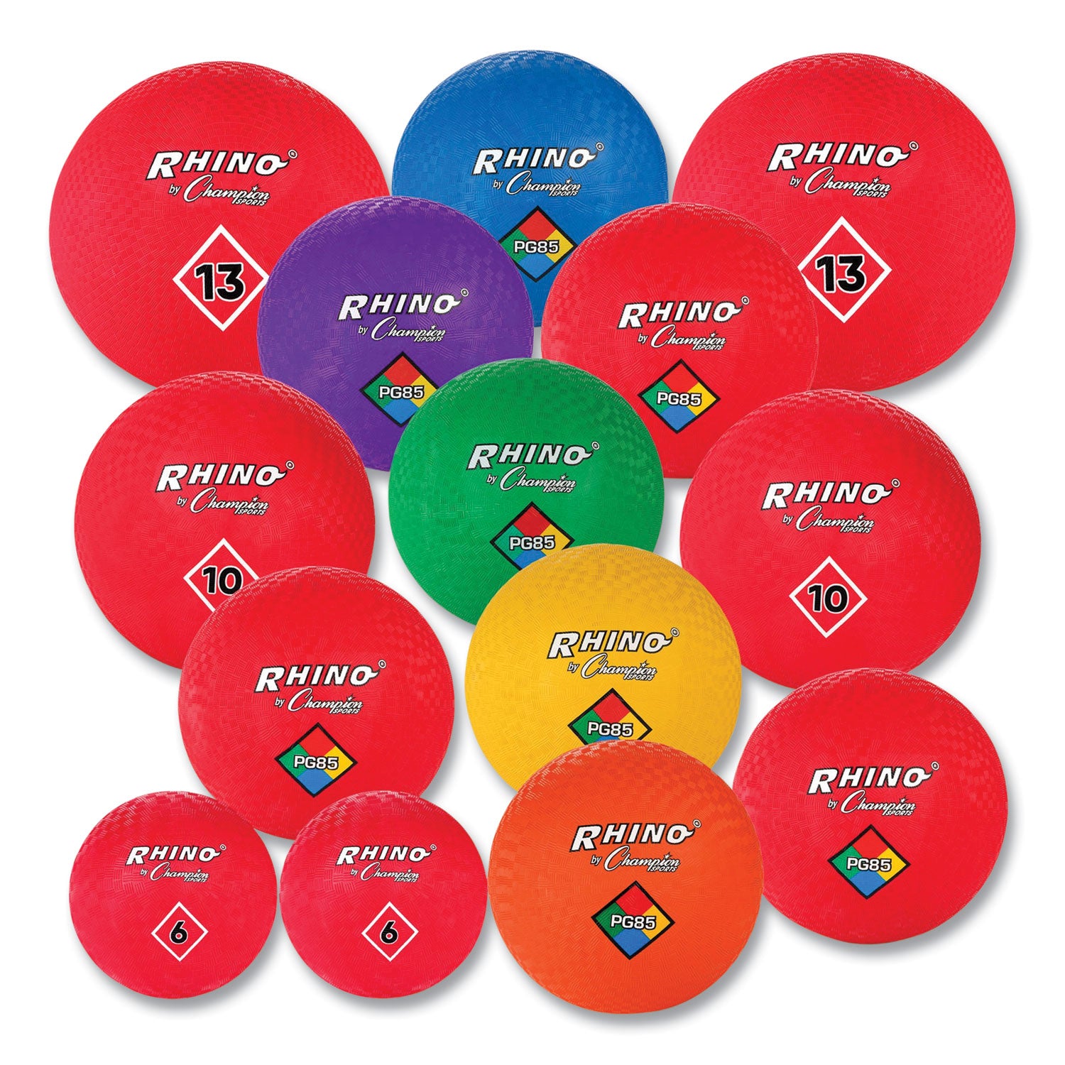 Playground Ball Set, Multi-Size, Multi-Color, 14/Set -