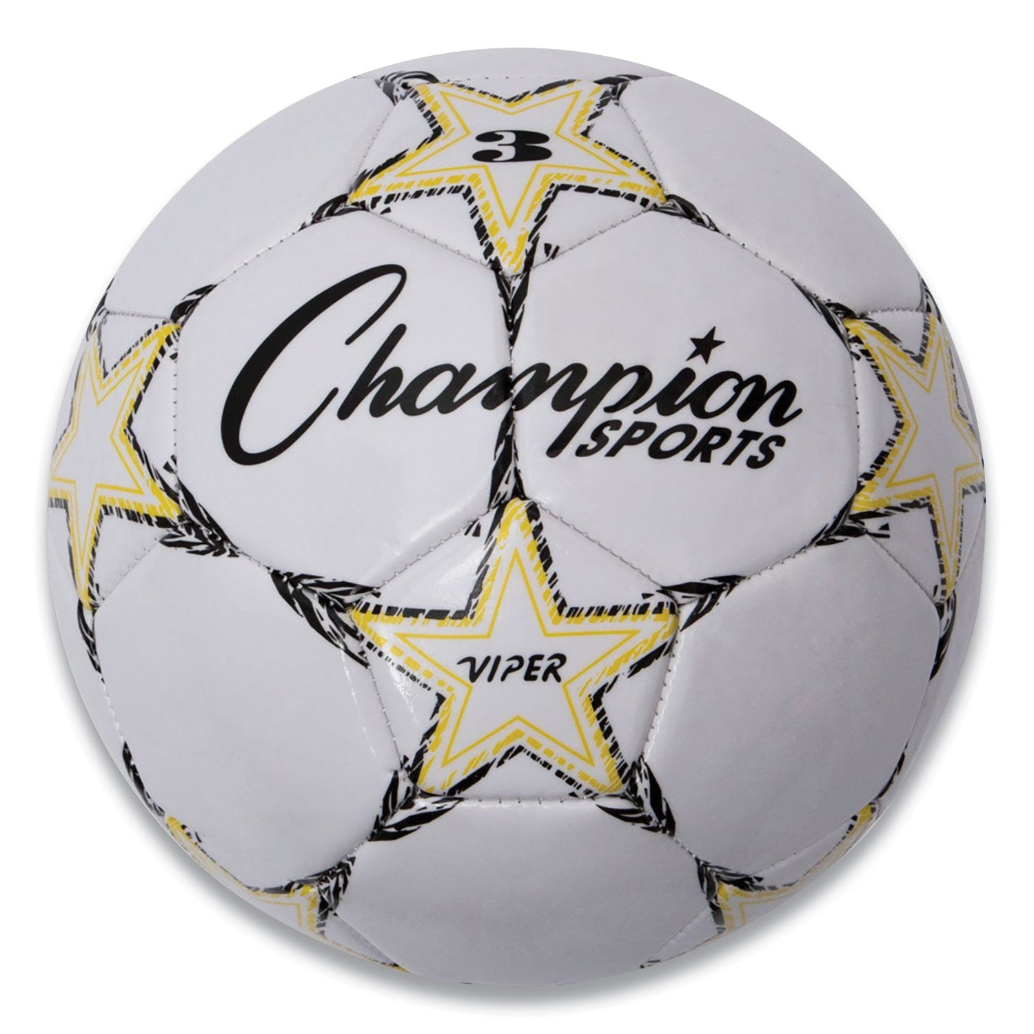 VIPER Soccer Ball, No. 3 Size, 7.25" to 7.5" Diameter, White -