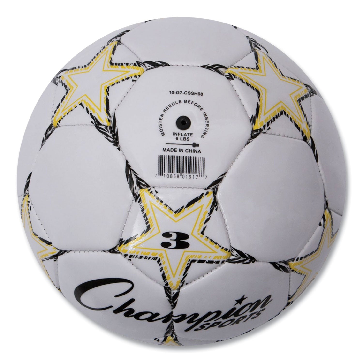 VIPER Soccer Ball, No. 3 Size, 7.25" to 7.5" Diameter, White -