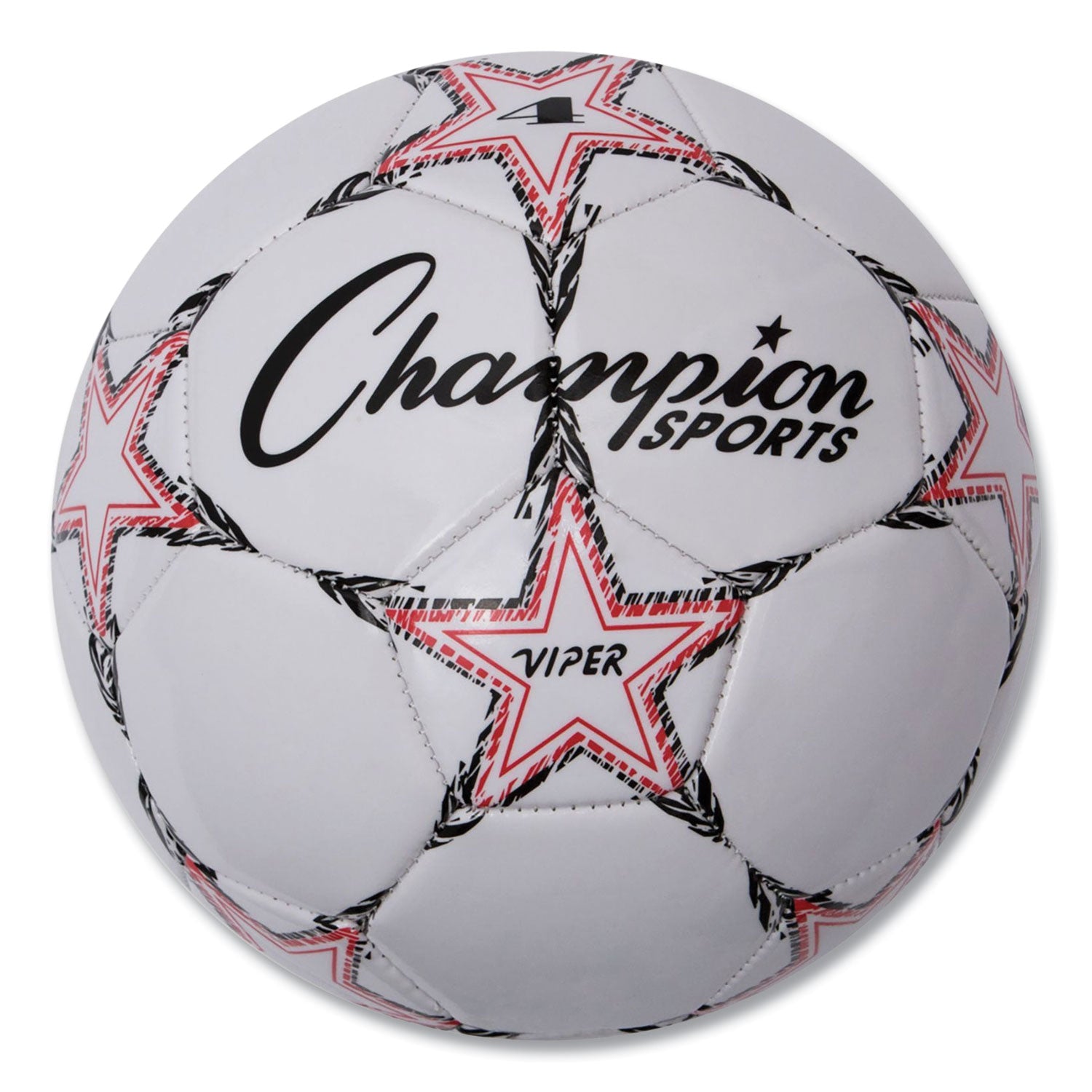 VIPER Soccer Ball, No. 4 Size, 8" to 8.25" Diameter, White -