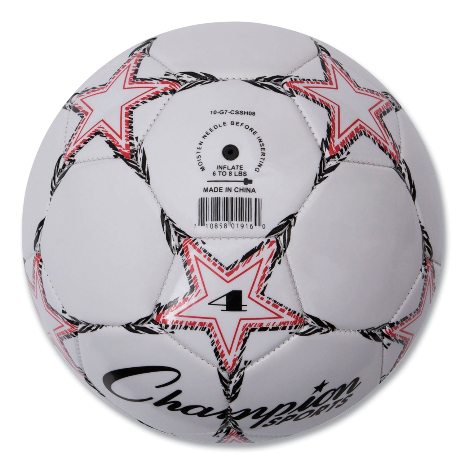 VIPER Soccer Ball, No. 4 Size, 8" to 8.25" Diameter, White -