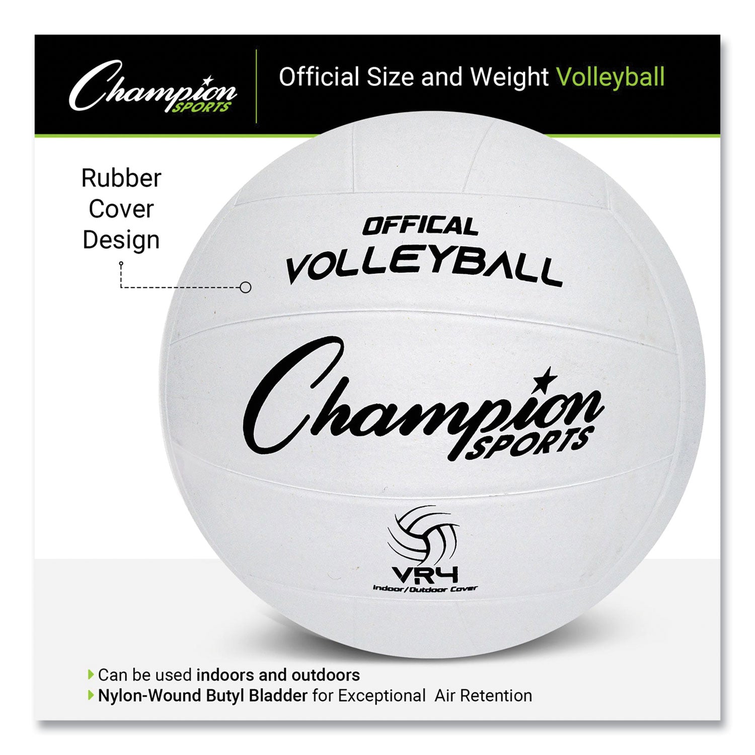 Rubber Sports Ball, For Volleyball, Official Size, White -