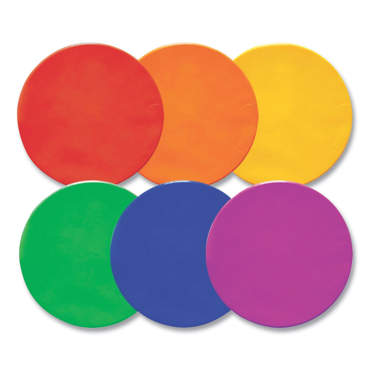 Extra Large Poly Marker Set, 12" dia, Assorted Colors, 6 Spots/Set -