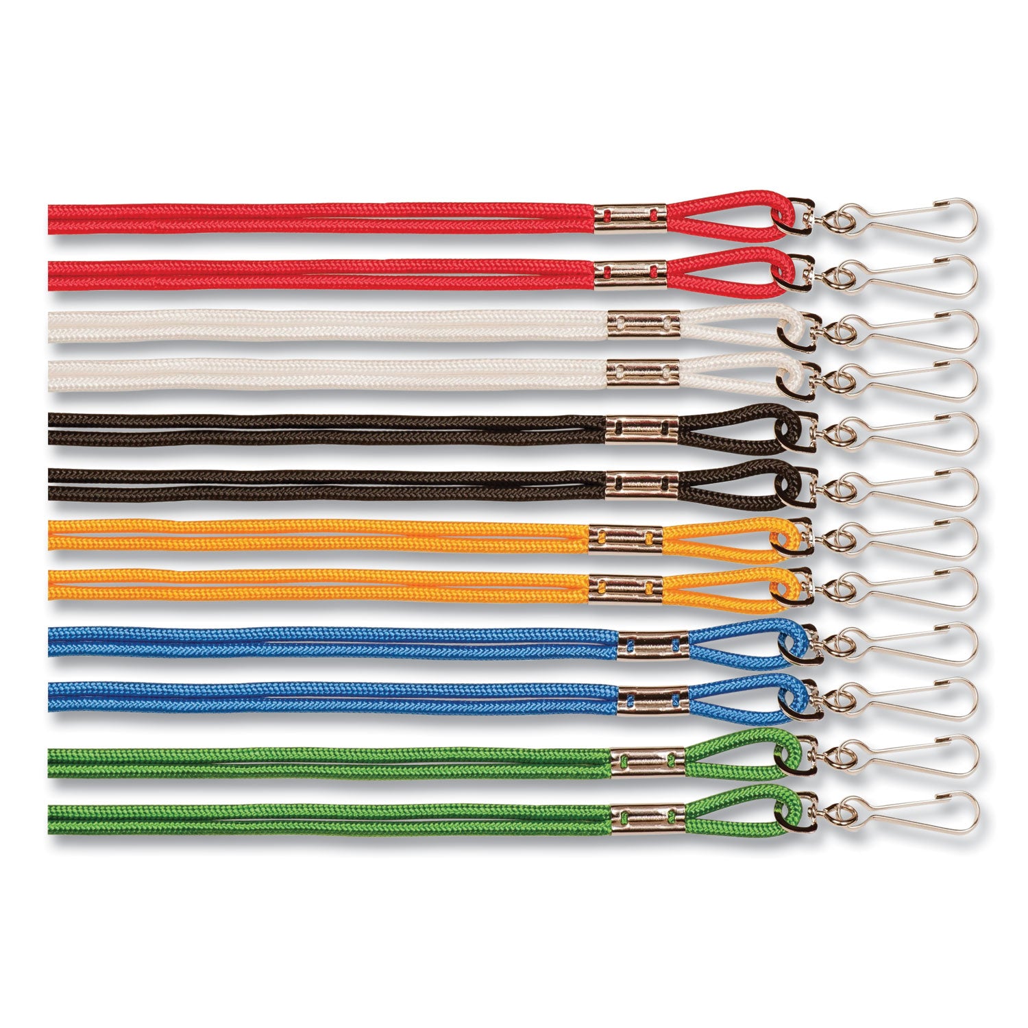 Lanyard, Metal J-Hook Fastener, 20" Long, Assorted Colors, 12/Pack -