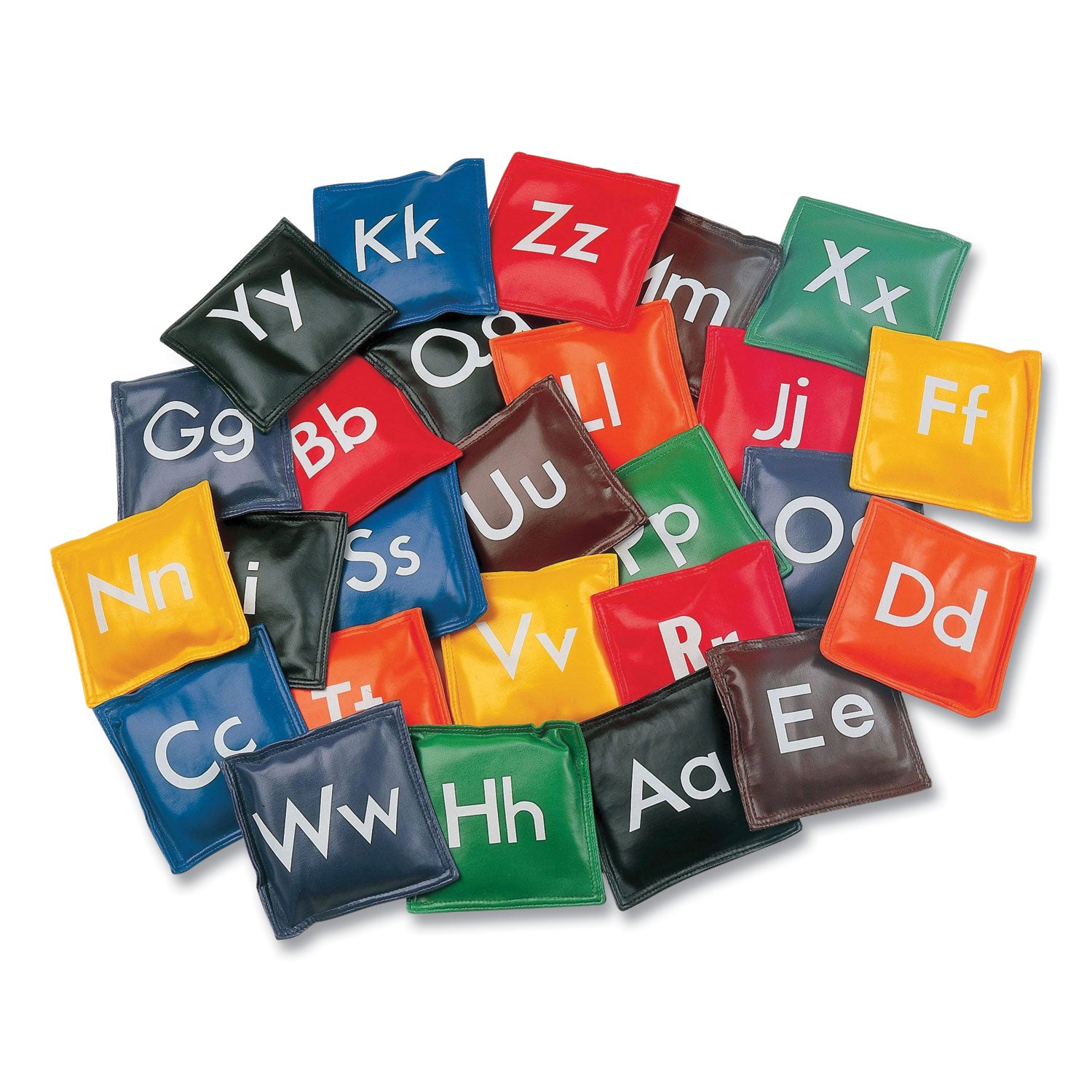 Alphabet Bean Bag Set, Vinyl, Assorted Colors, 26/Box -