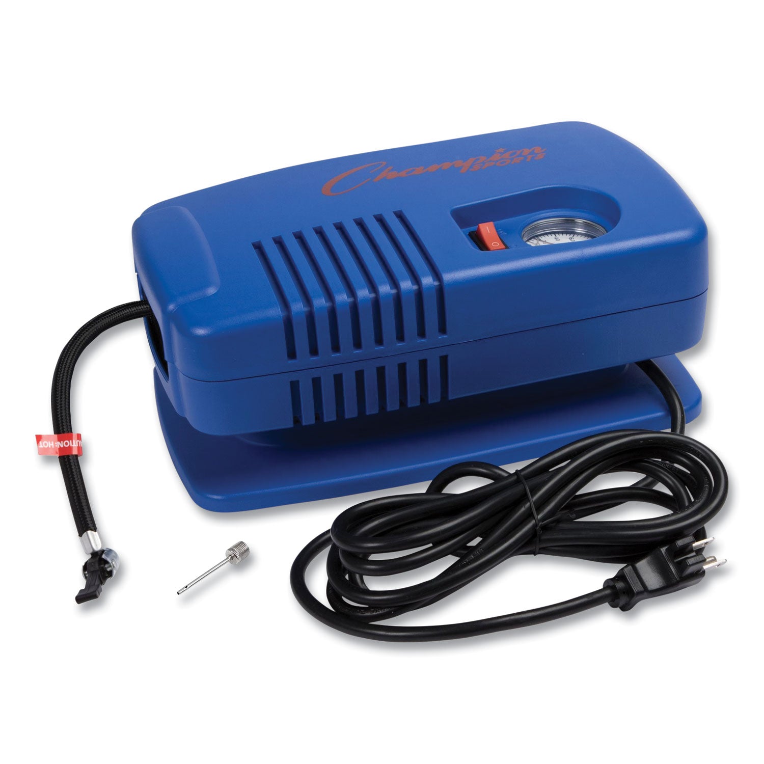 Electric Inflating Pump with Gauge, Hose and Needle, 0.25 hp Compressor, 50 psi, 8 ft Cord -