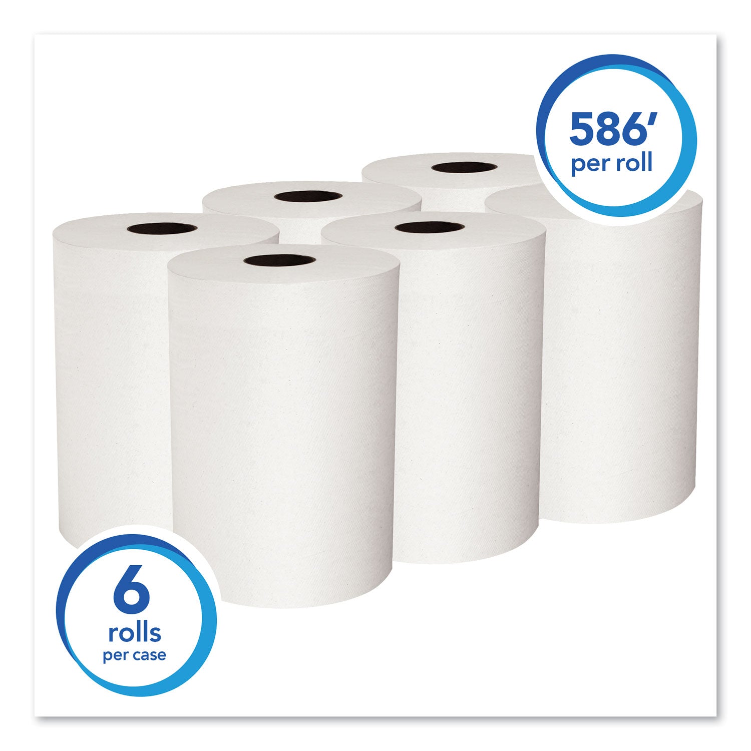 Slimroll Towels, Absorbency Pockets, 8" x 580 ft, White, 6 Rolls/Carton -