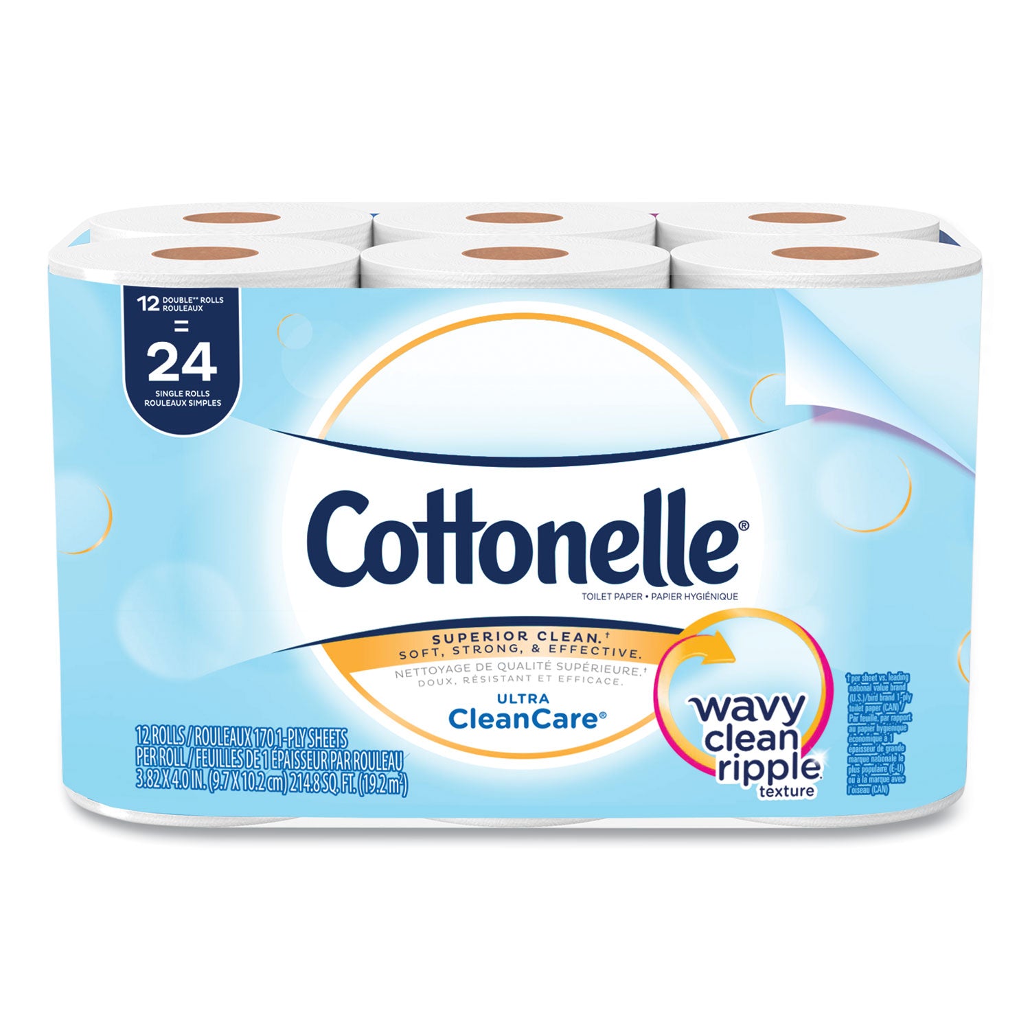 Clean Care Bathroom Tissue, Septic Safe, 1-Ply, White, 170 Sheets/Roll, 48 Rolls/Carton -