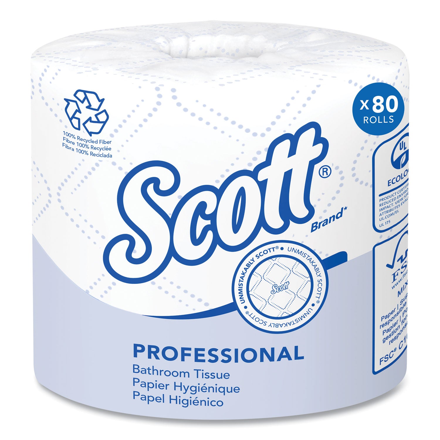 Essential 100% Recycled Fiber SRB Bathroom Tissue, Septic Safe, 2-Ply, White, 473 Sheets/Roll, 80 Rolls/Carton -