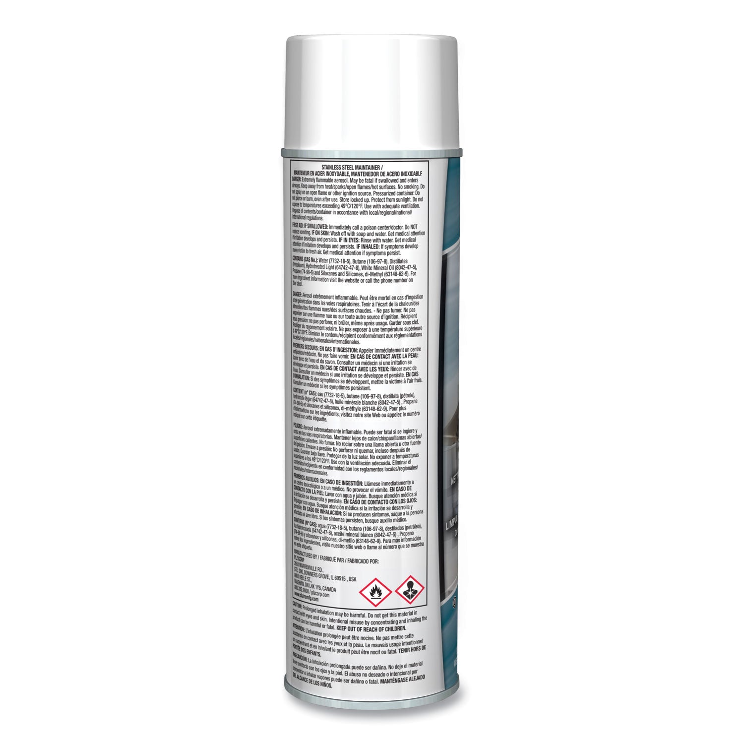 Stainless Steel Maintainer, Lemon Scent, 16 oz Aerosol Spray, Dozen - 2