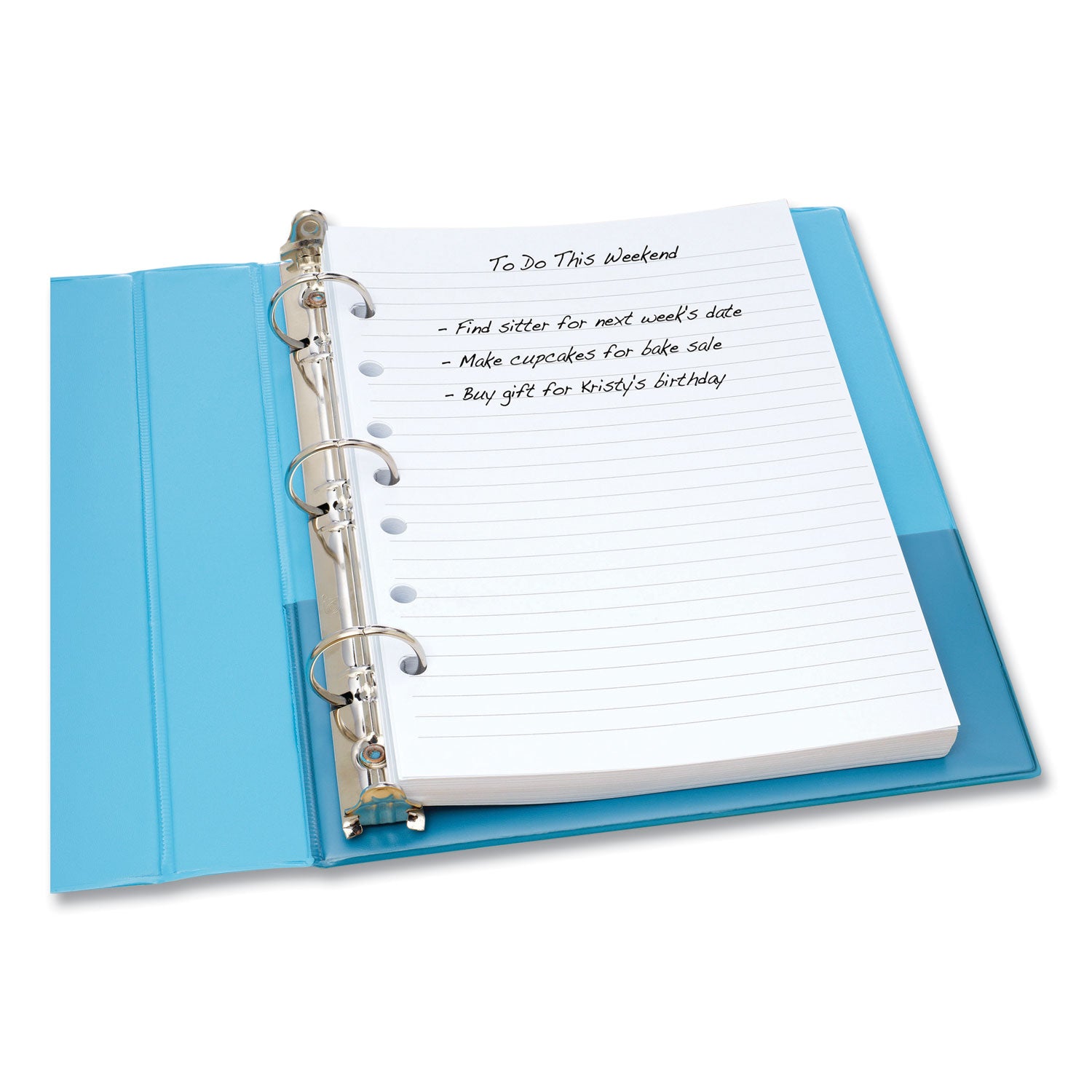 Mini Size Binder Filler Paper, 7-Hole Side Punched, 5.5 x 8.5, College Rule, 100/Pack -