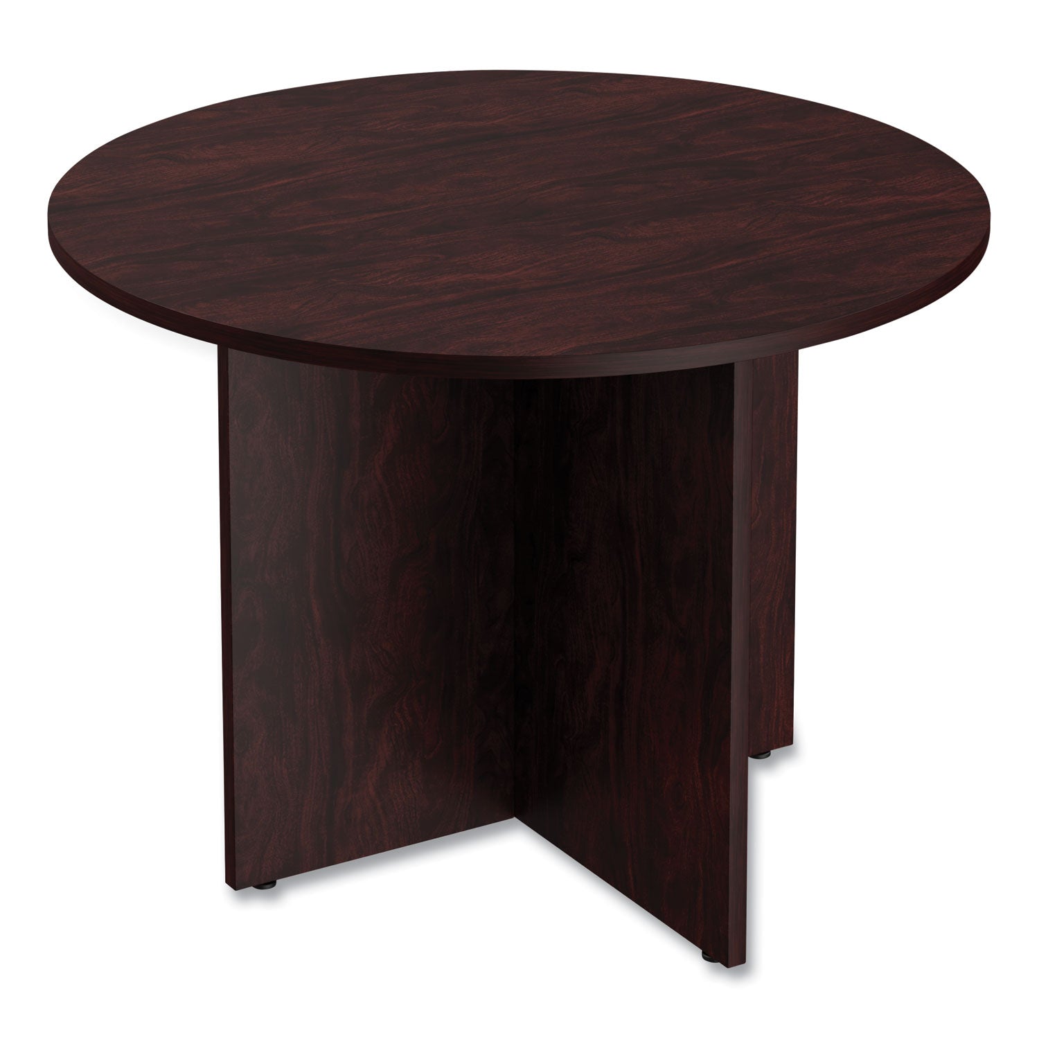Alera Valencia Round Conference Table with Legs, 42" Diameter x 29.5h, Mahogany -