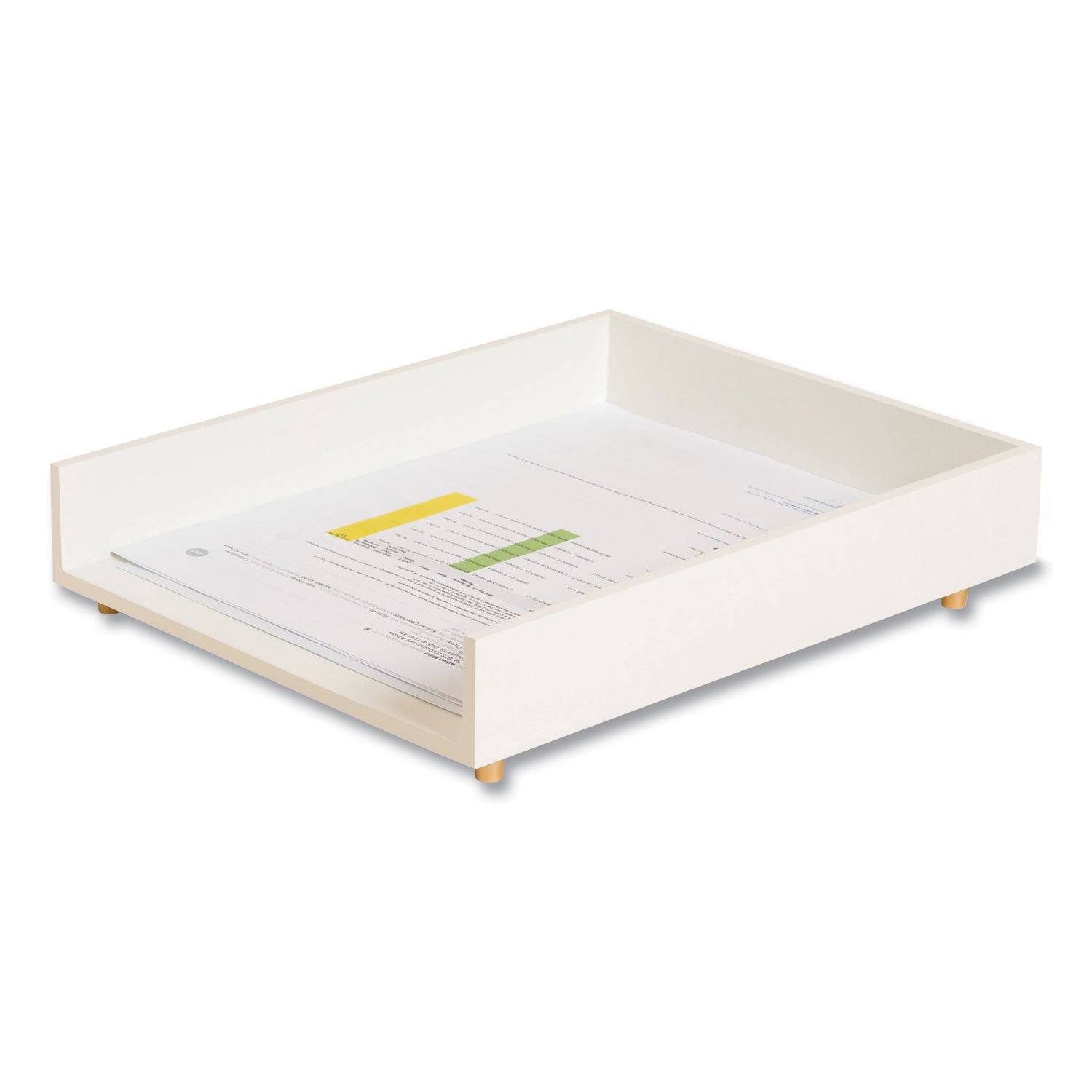 Juliet Paper Tray, 1 Section, Holds 11" x 8.5" Files, 10 x 12.25 x 2.5, White -