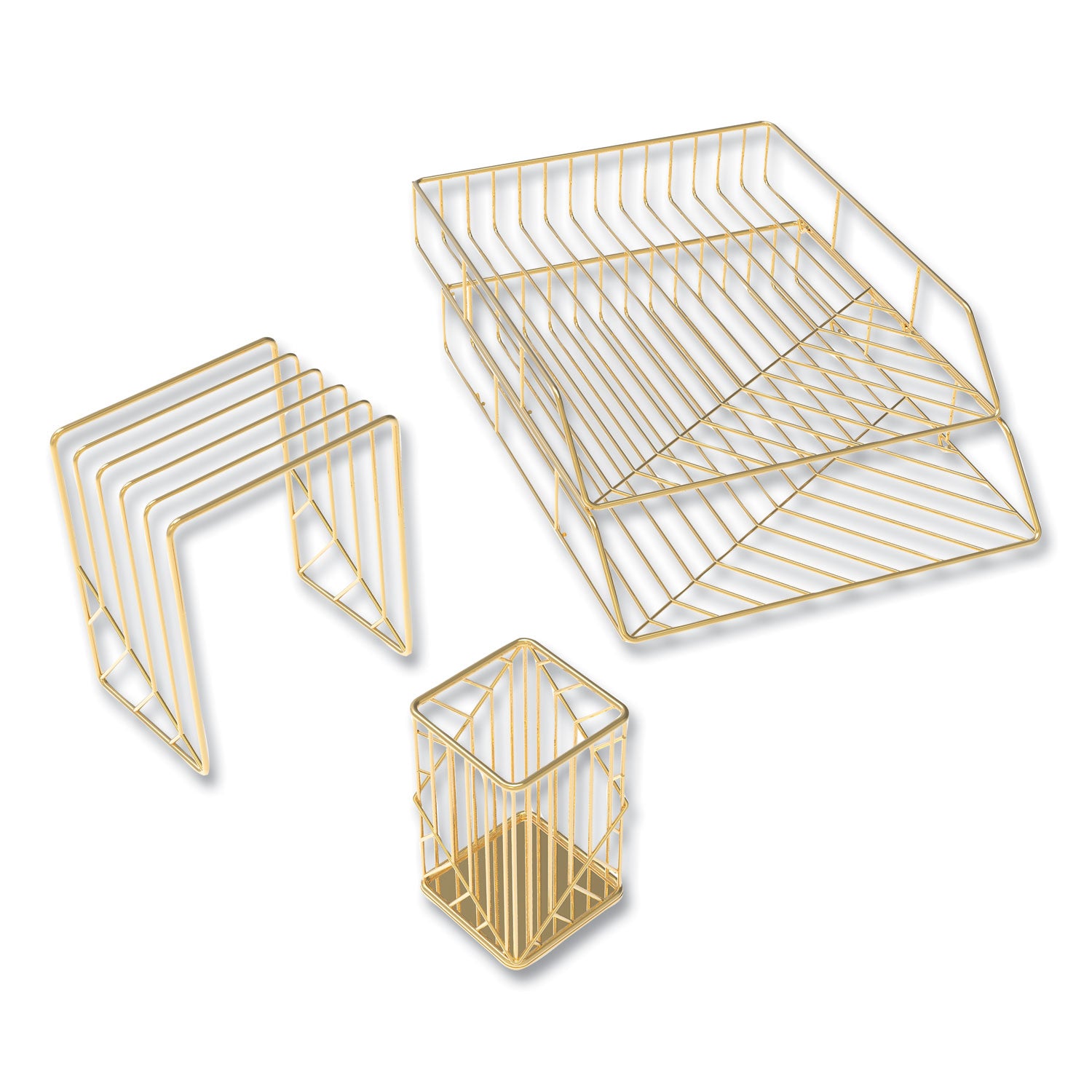 vena-desktop-organization-kit-8-compartments-letter-sorter-paper-tray-pencil-cup-gold-metal_ubr3940u0001 - 1