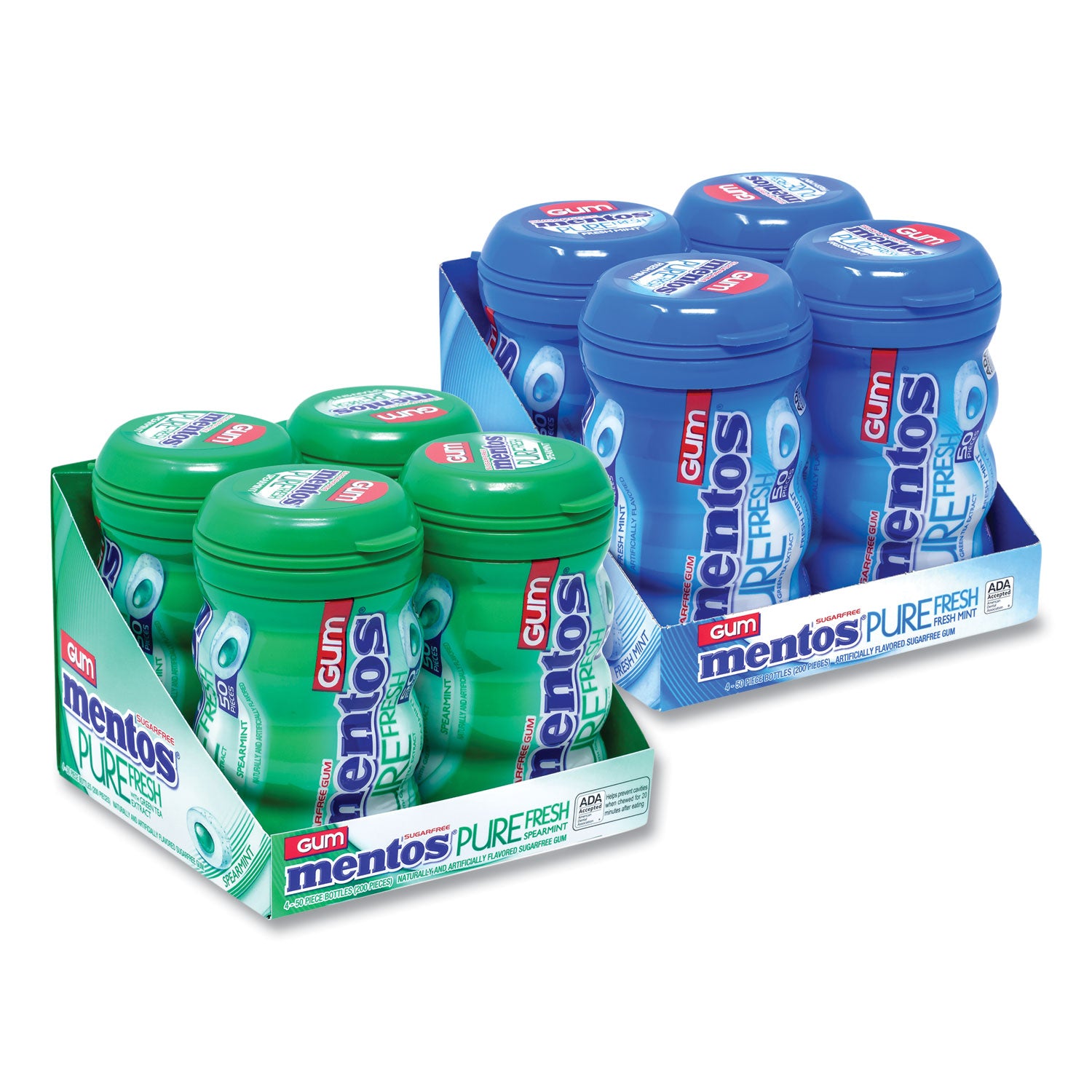 pure-fresh-gum-variety-pack-fresh-mint-spearmint-50-pieces-bottle-8-bottles-carton-ships-in-1-3-business-days_grr60000727 - 1