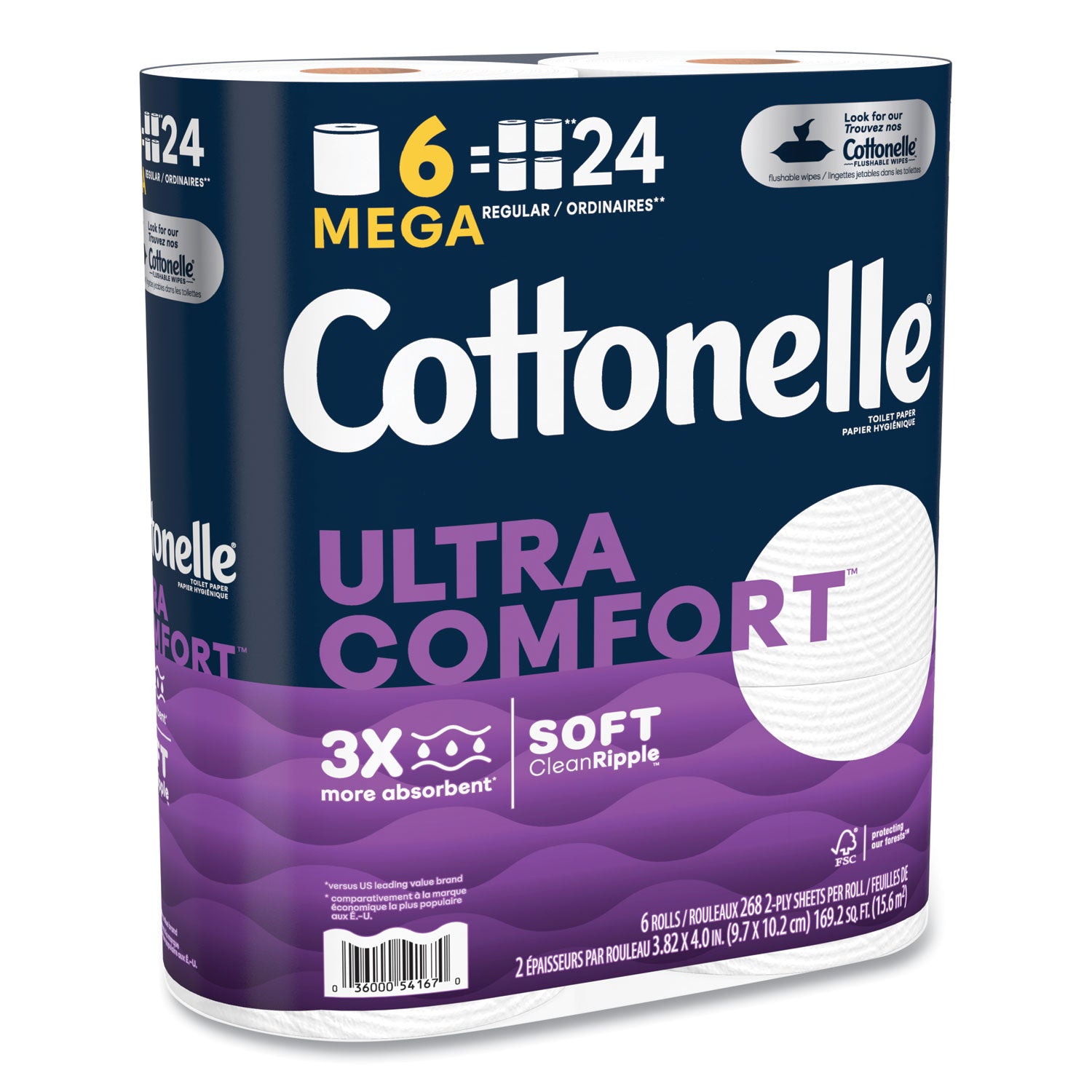 Ultra ComfortCare Toilet Paper, Soft Tissue, Mega Rolls, Septic Safe, 2-Ply, White, 284/Roll, 6 Rolls/Pack, 36 Rolls/Carton - 2