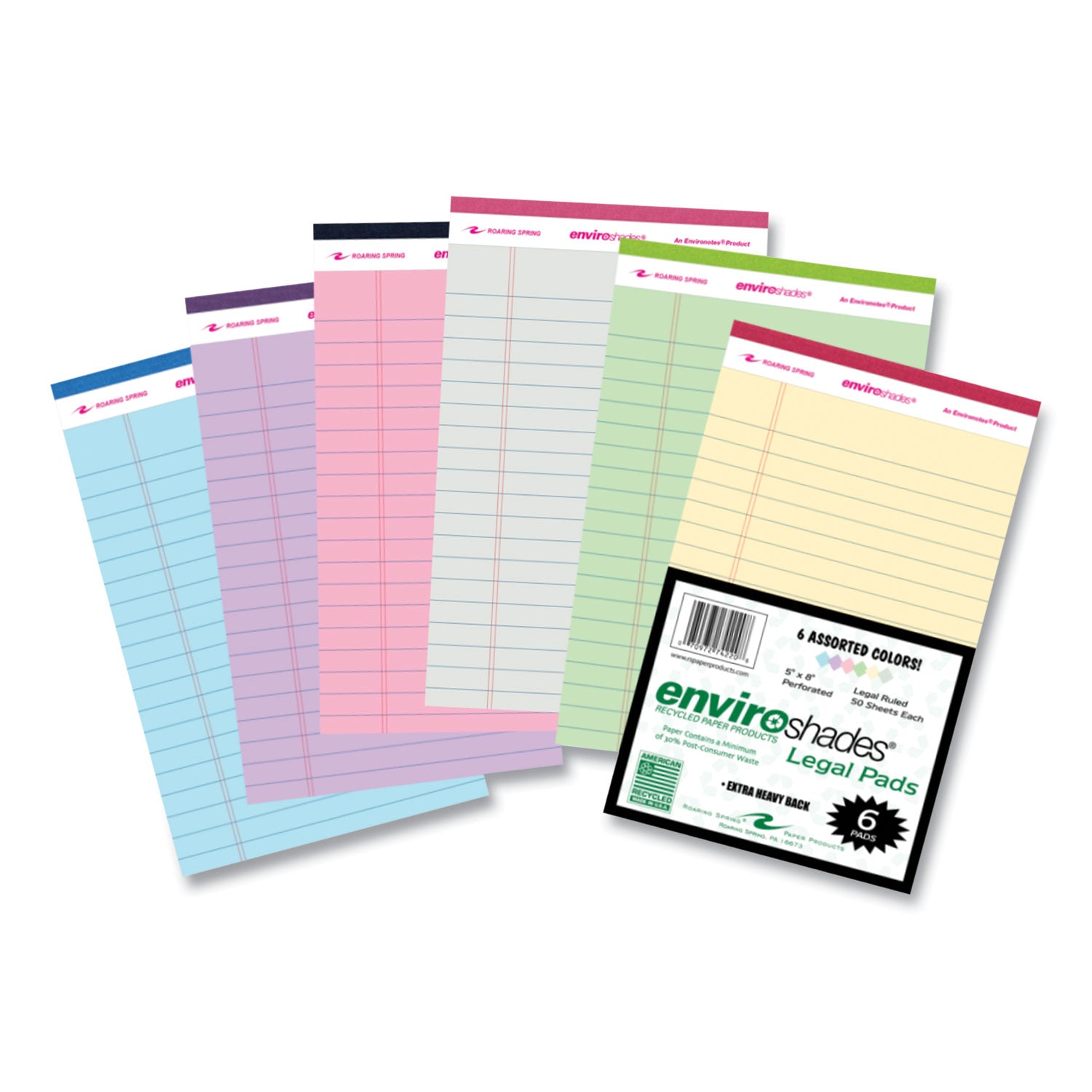 enviroshades-legal-notepads-50-assorted-5-x-8-sheets-72-notepads-carton-ships-in-4-6-business-days_roa74220cs - 2