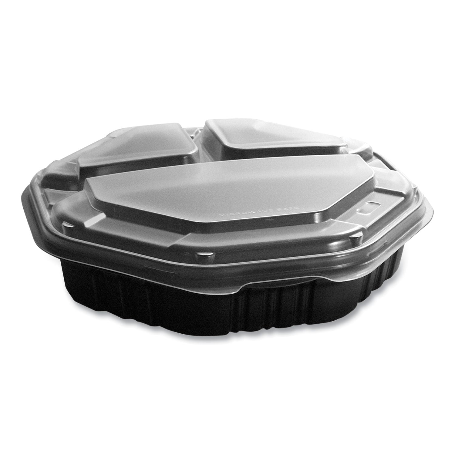 octaview-hinged-lid-hot-food-containers-3-compartment-38-oz-955-x-91-x-24-black-clear-plastic-100-carton_scc809014pp94 - 1