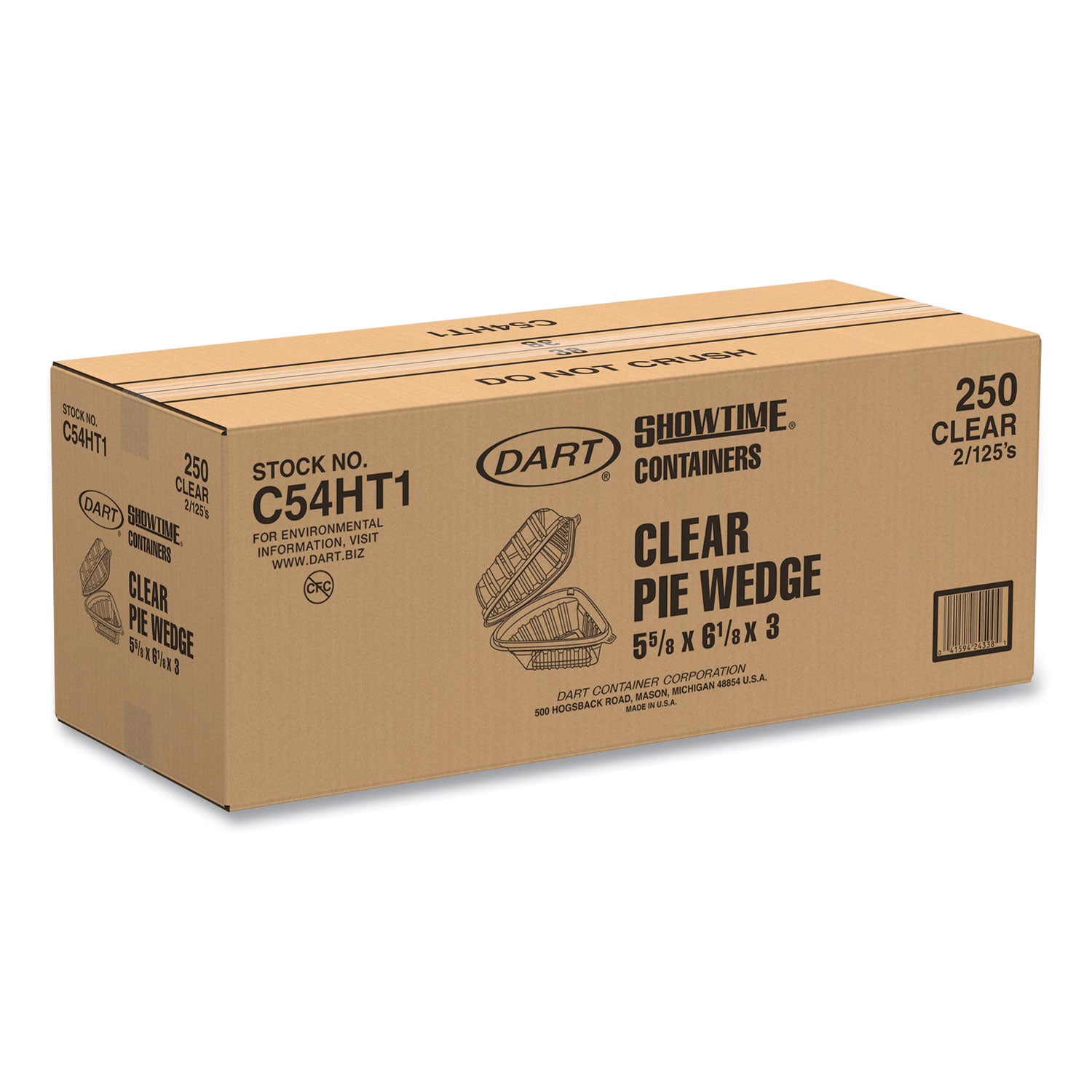showtime-clear-hinged-containers-pie-wedge-667-oz-61-x-56-x-3-clear-plastic-125-pack-2-packs-carton_dccc54ht1 - 2