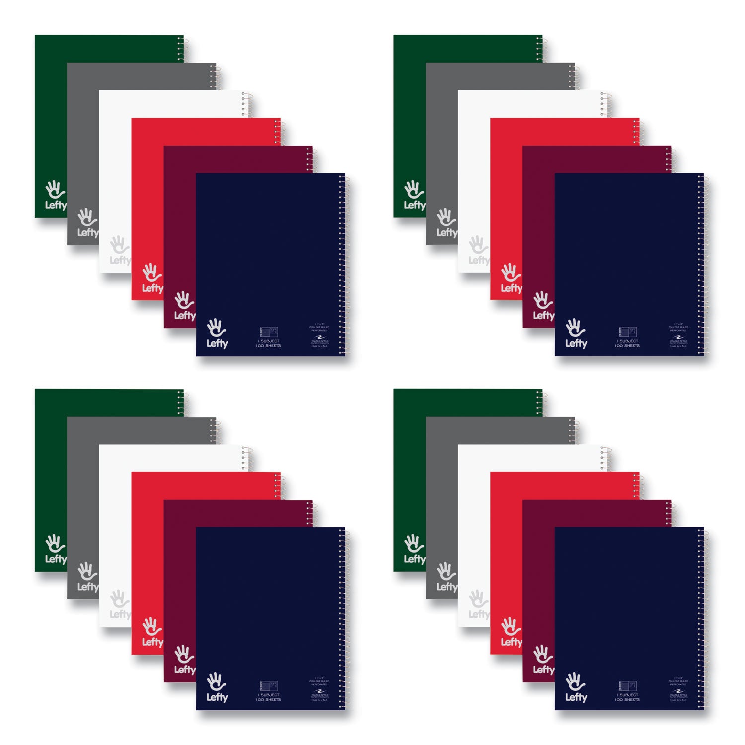 lefty-notebook-1-subject-college-rule-randomly-asst-cover-color-200-11-x-85-sheets-24-ct-ships-in-4-6-business-days_roa11096cs - 1