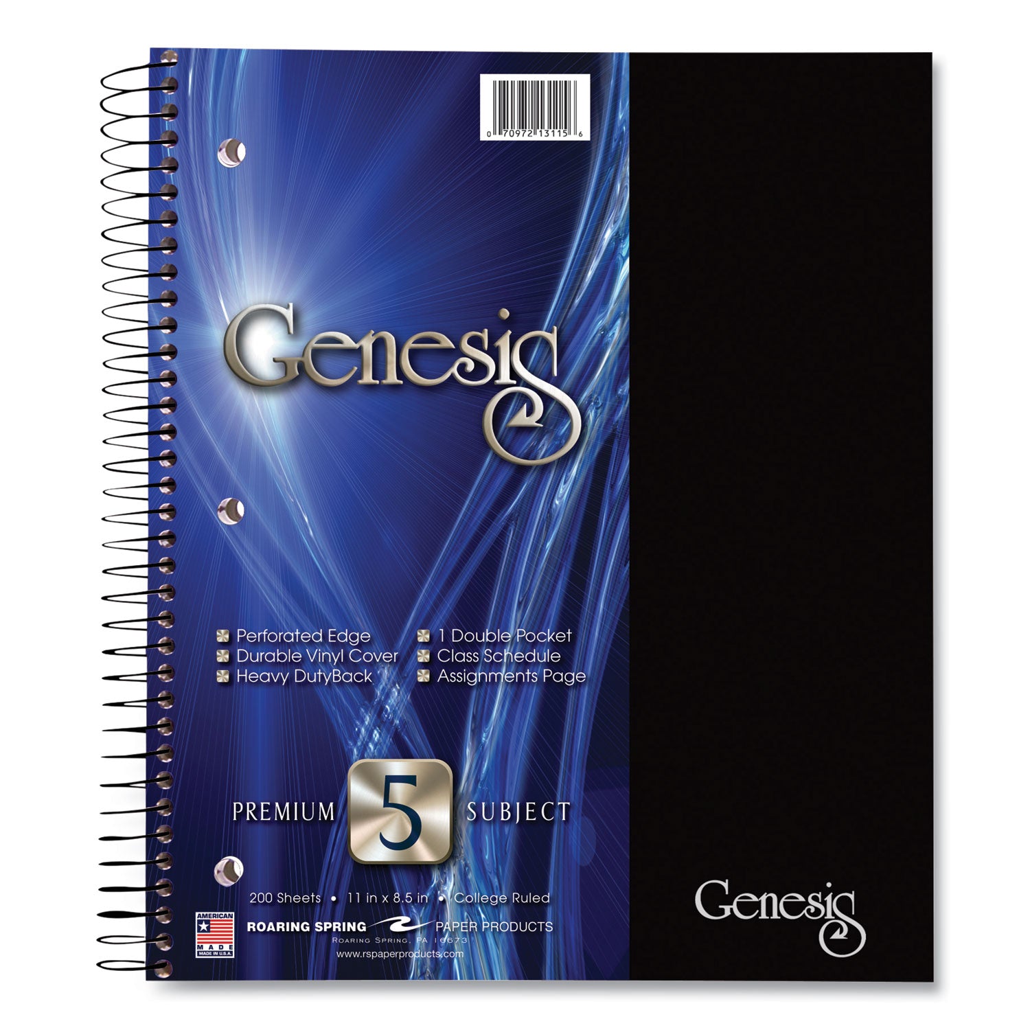 genesis-notebook-5-subject-medium-college-rule-randomly-asst-cover-color-200-11x9-sheets-12-ct-ships-in-4-6-bus-days_roa13115cs - 2