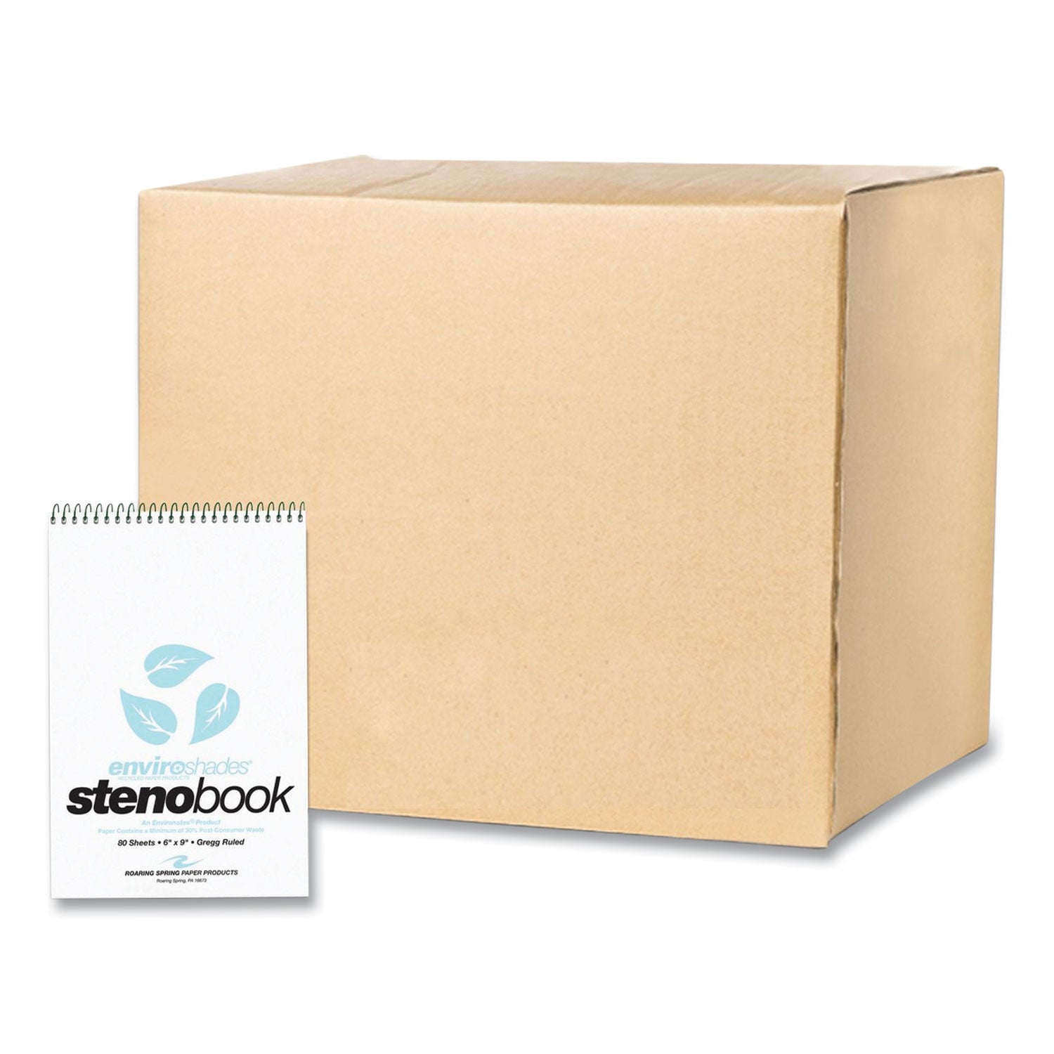 enviroshades-steno-pad-gregg-rule-white-cover-80-blue-6-x-9-sheets-24-pads-carton-ships-in-4-6-business-days_roa12284cs - 1