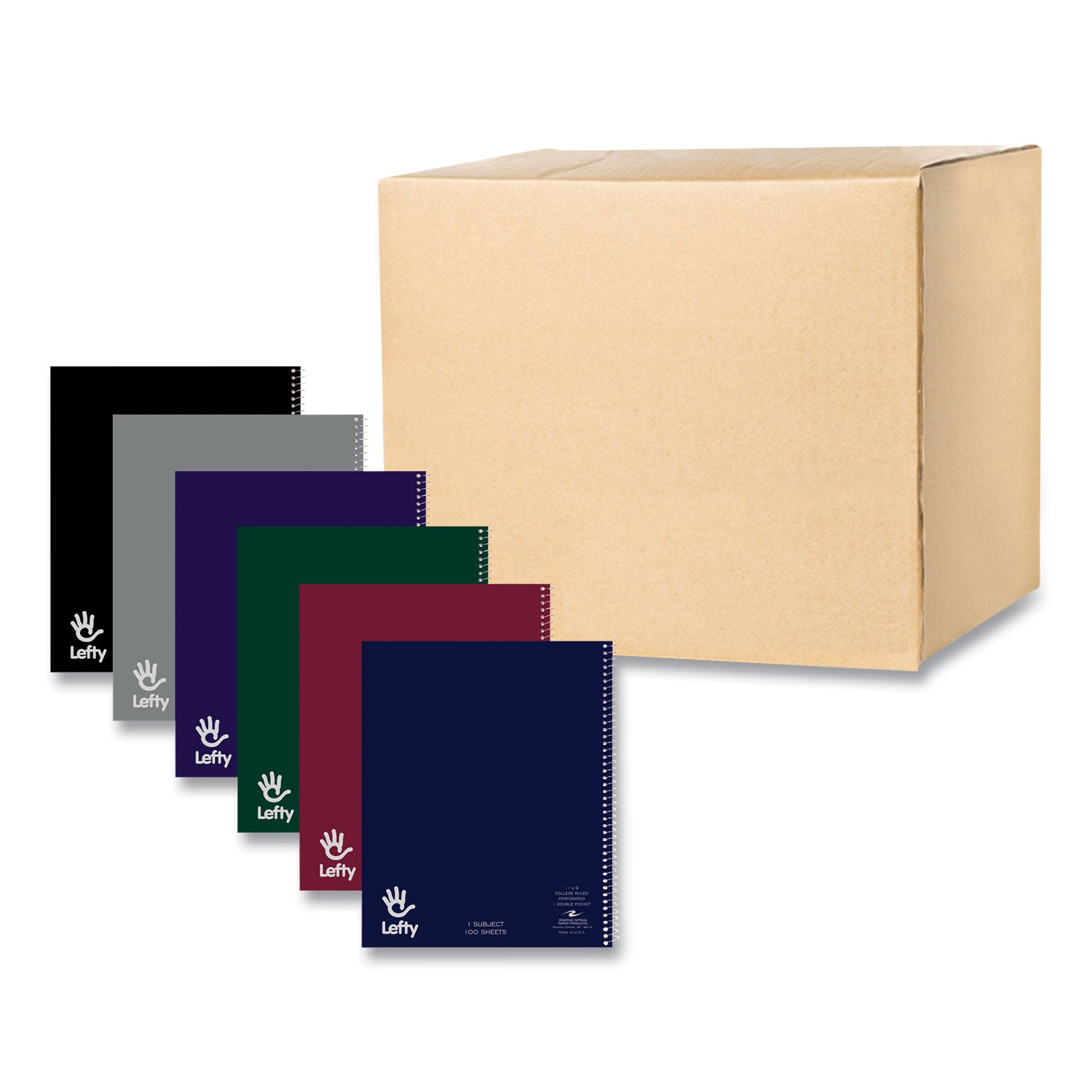 lefty-notebook-1-subject-college-rule-randomly-asst-cover-color-100-11-x-9-sheets-24-ct-ships-in-4-6-business-days_roa13503cs - 1
