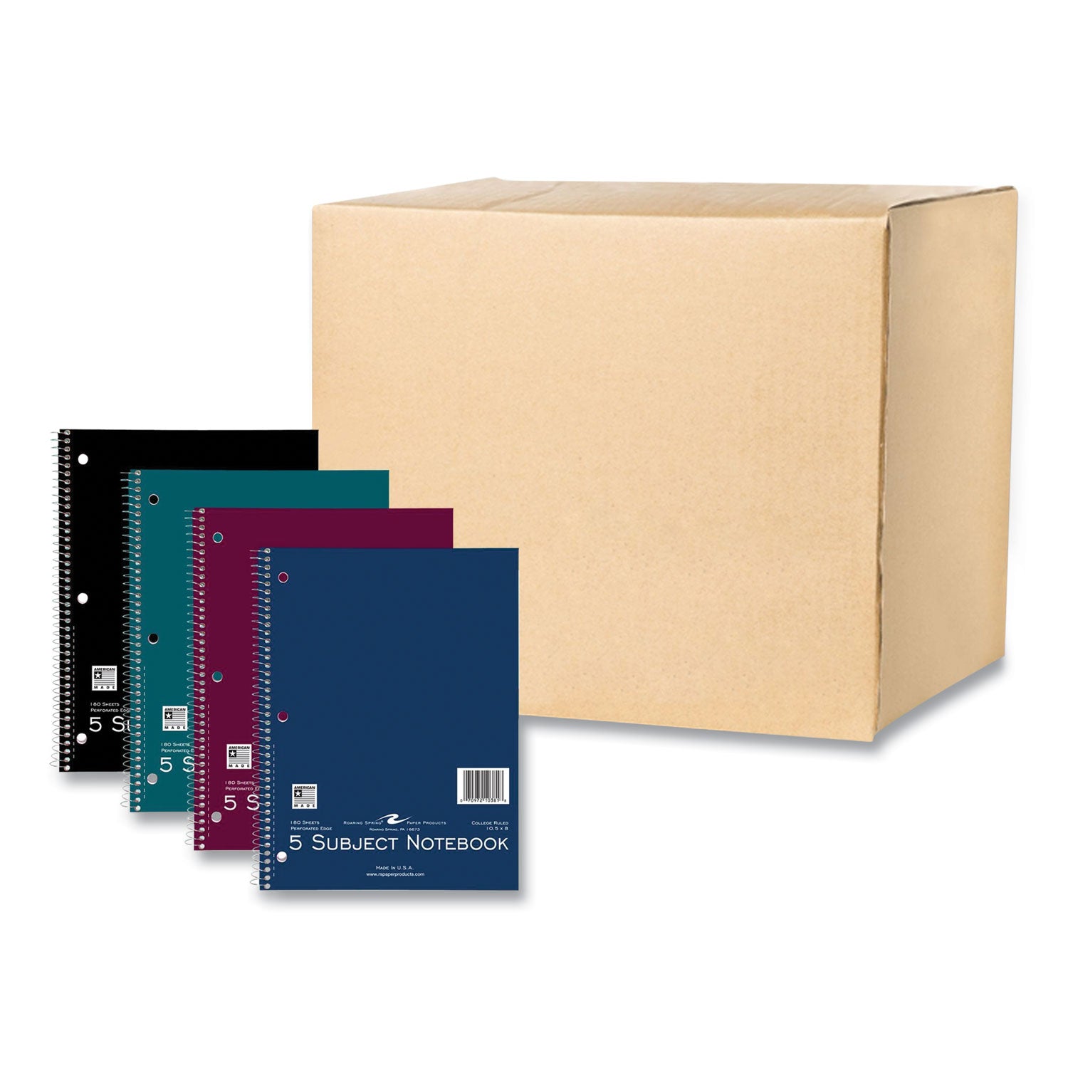 subject-wirebound-notebook-5-subject-medium-college-rule-asst-cover-180-105-x-8-sheets-12-ct-ships-in-4-6-bus-days_roa10381cs - 1
