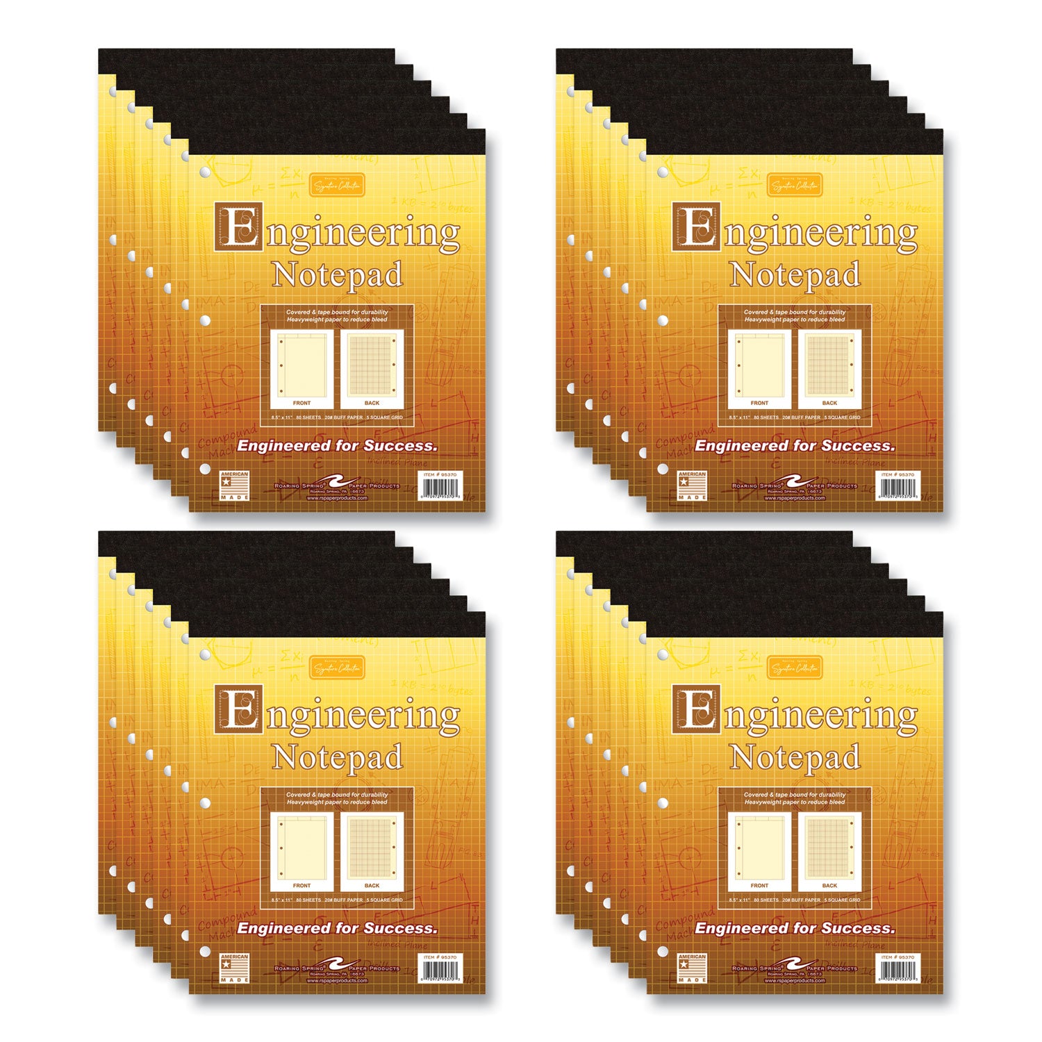covered-engineering-pad-5-sq-in-quadrille-rule-80-buff-85-x-11-sheets-24-carton-ships-in-4-6-business-days_roa95370cs - 1