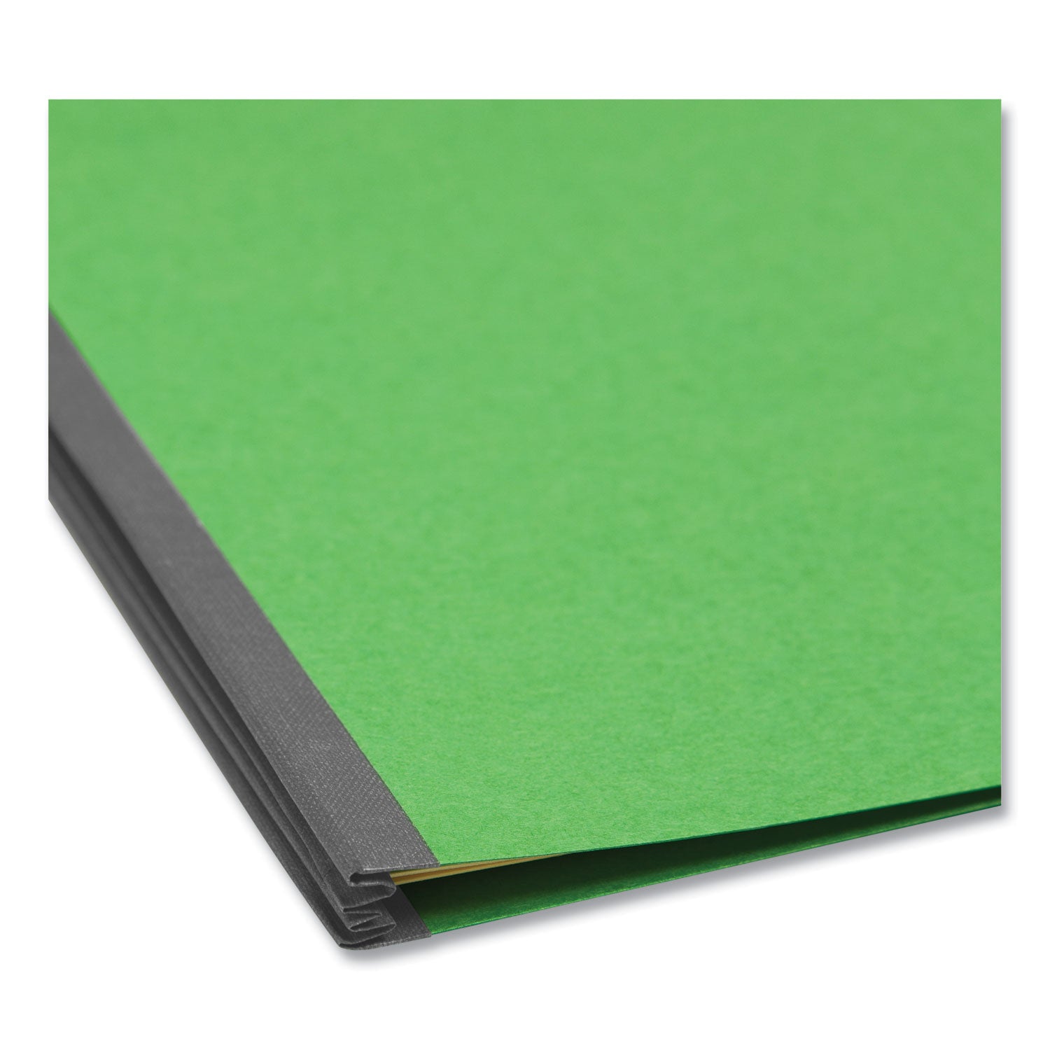 Top Tab Classification Folders, Four SafeSHIELD Fasteners, 2" Expansion, 1 Divider, Letter Size, Green Exterior, 10/Box -