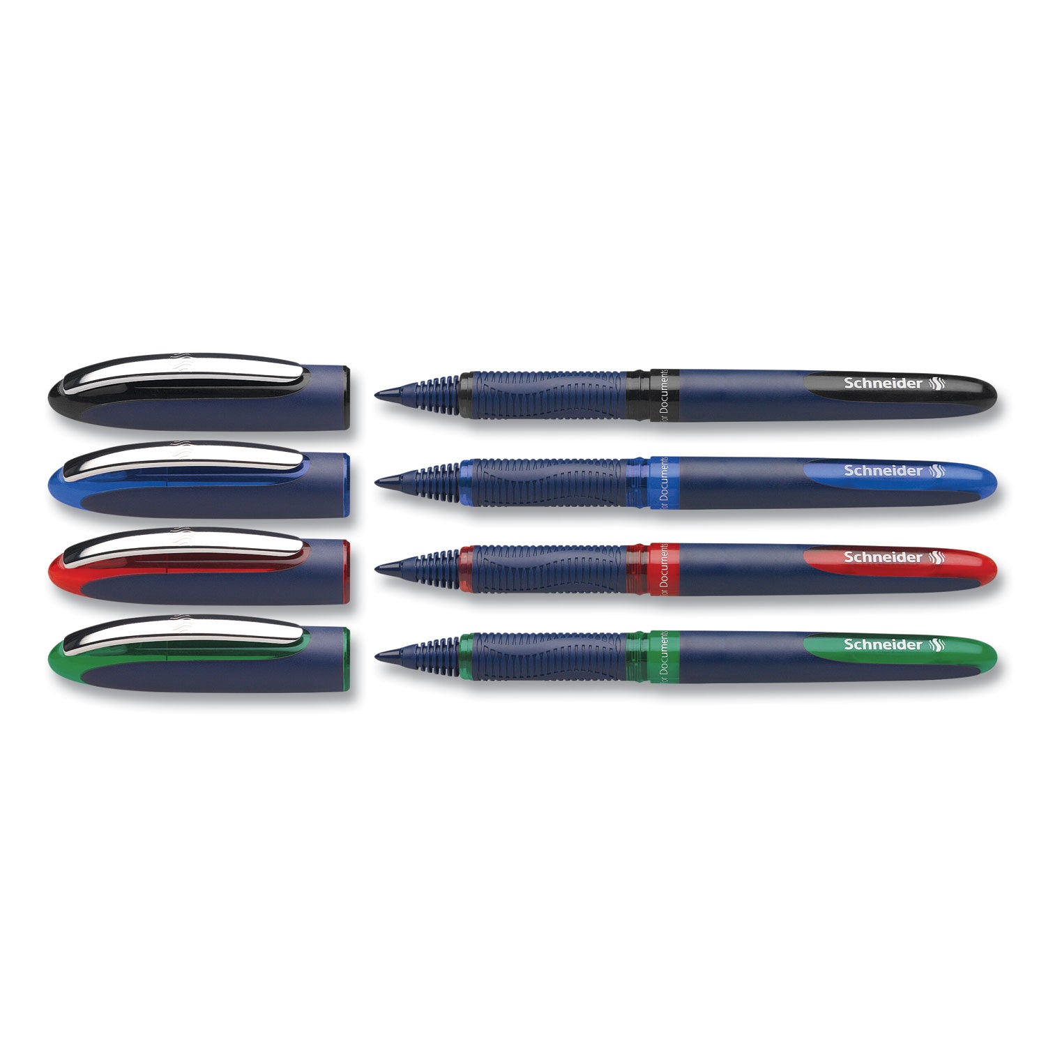 one-business-rollerball-pen-stick-fine-06-mm-assorted-ink-and-barrel-colors-4-pack_red183094 - 2