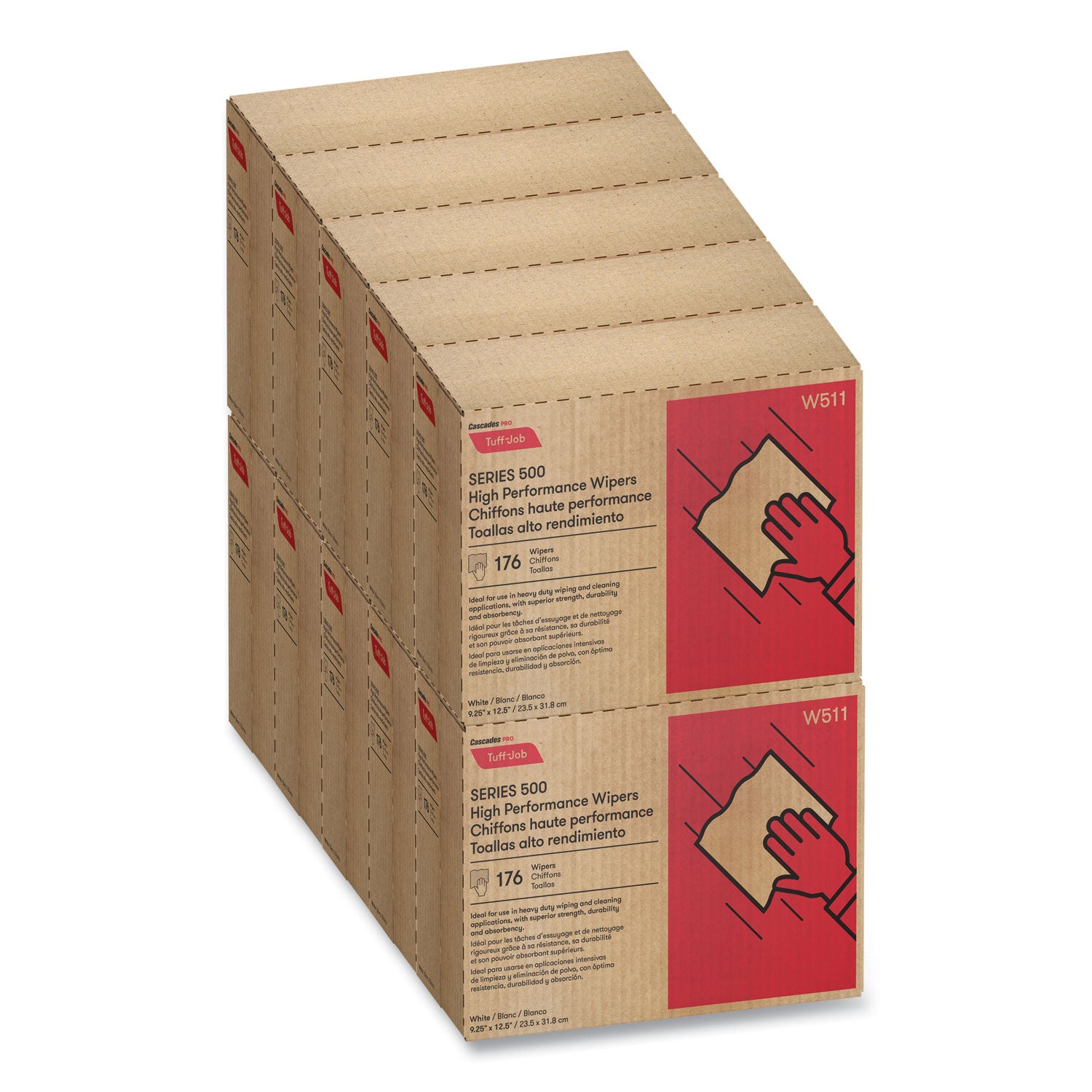 tuff-job-s500-high-performance-wipers-925-x-125-white-176-box-10-box-carton_csdw511 - 2