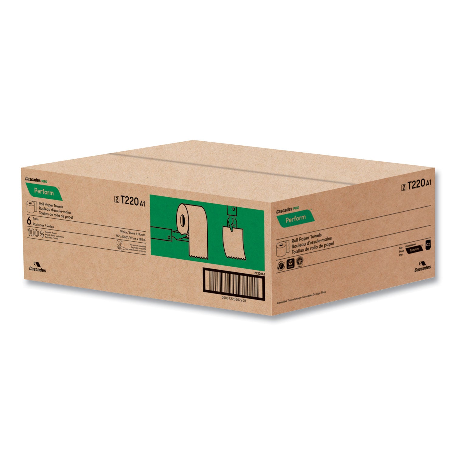 perform-hardwound-roll-towels-for-tandem-dispensers-1-ply-75-x-1050-ft-ultra-white-6-carton_csdt220 - 2