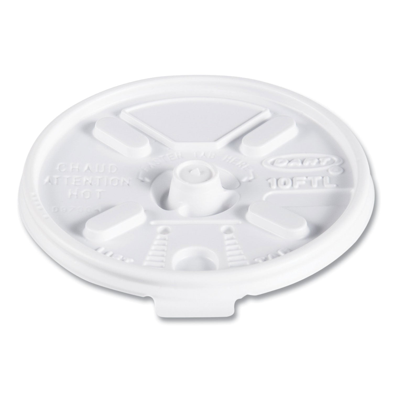 Lift n' Lock Plastic Hot Cup Lids, Fits 10 oz Cups, White, 1,000/Carton -
